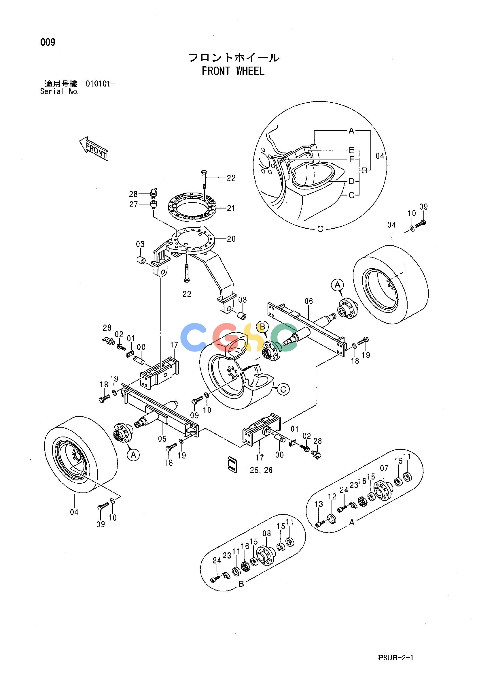 日立零件查询（CP210）FRONT WHEEL Hitachi HOP online