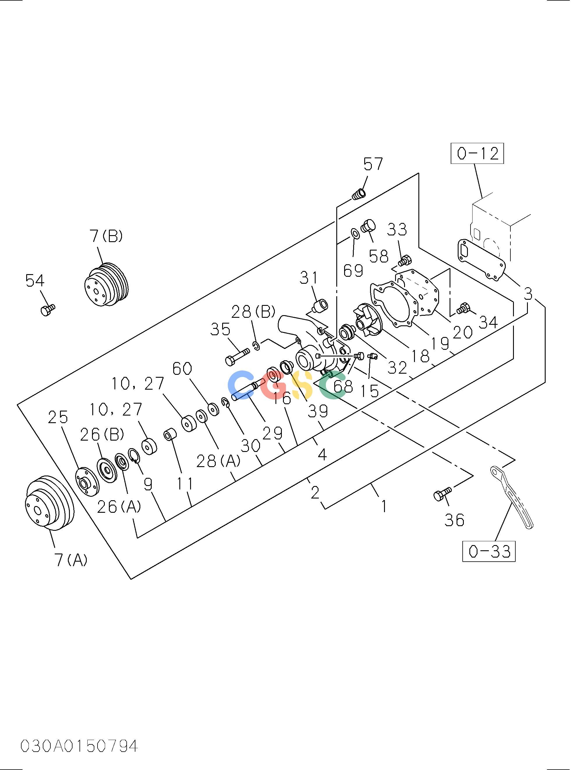日立零件查询（BX70D）WATER PUMP AND CORROSION RESISTOR Hitachi HOP online