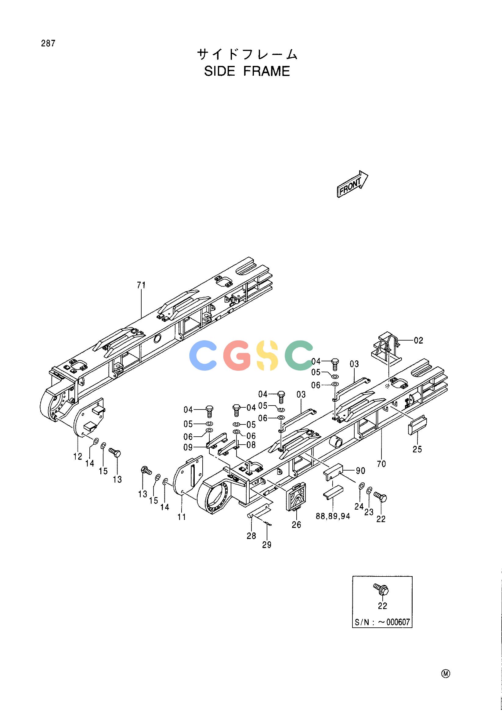 日立零件查询（CX1000）SIDE FRAME Hitachi HOP online