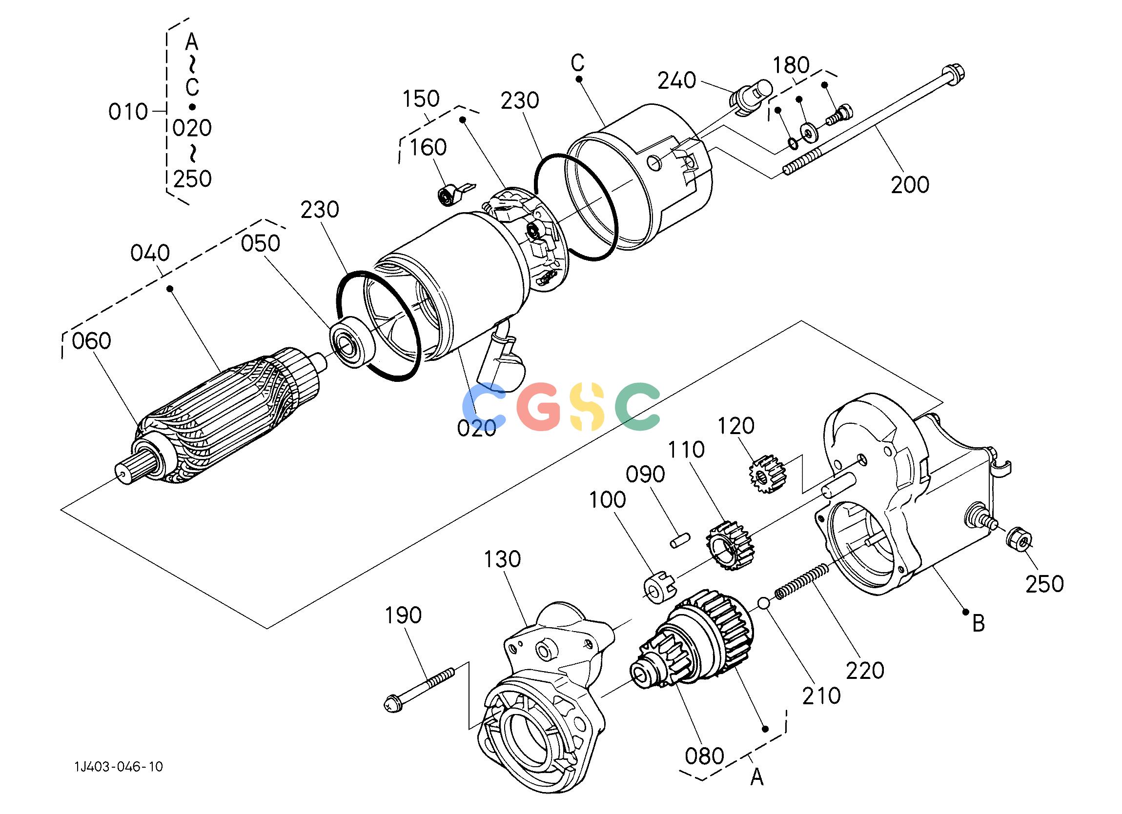 日立零件查询（CC150C-3A）STARTER (COMPONENT PARTS) Hitachi HOP online