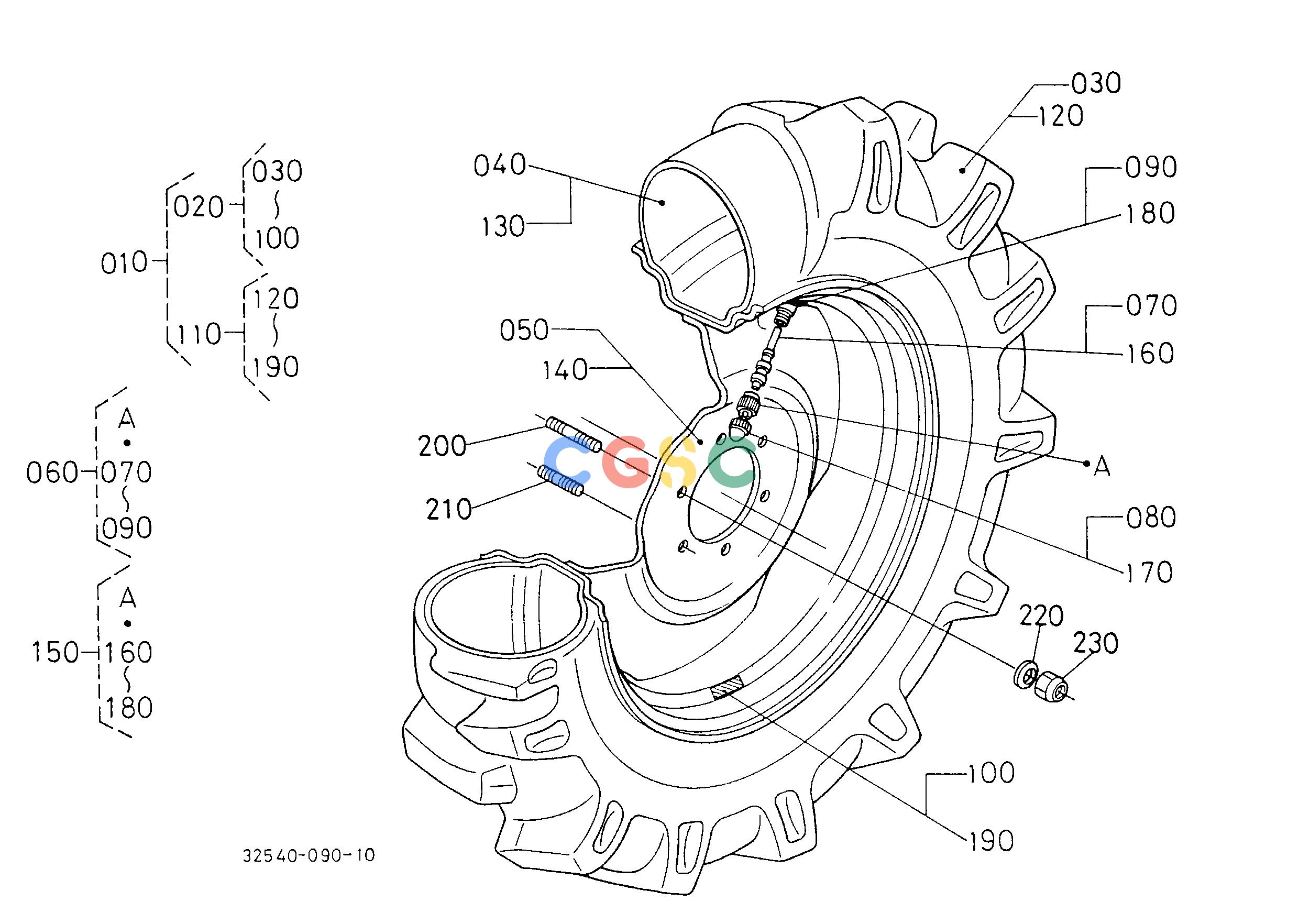 久保田零件查询T09302 FRONT WHEEL (9.5-20) [CA] [AU] [NZ] FRONT AXLE/FRONT WHEELEPC Kubota online