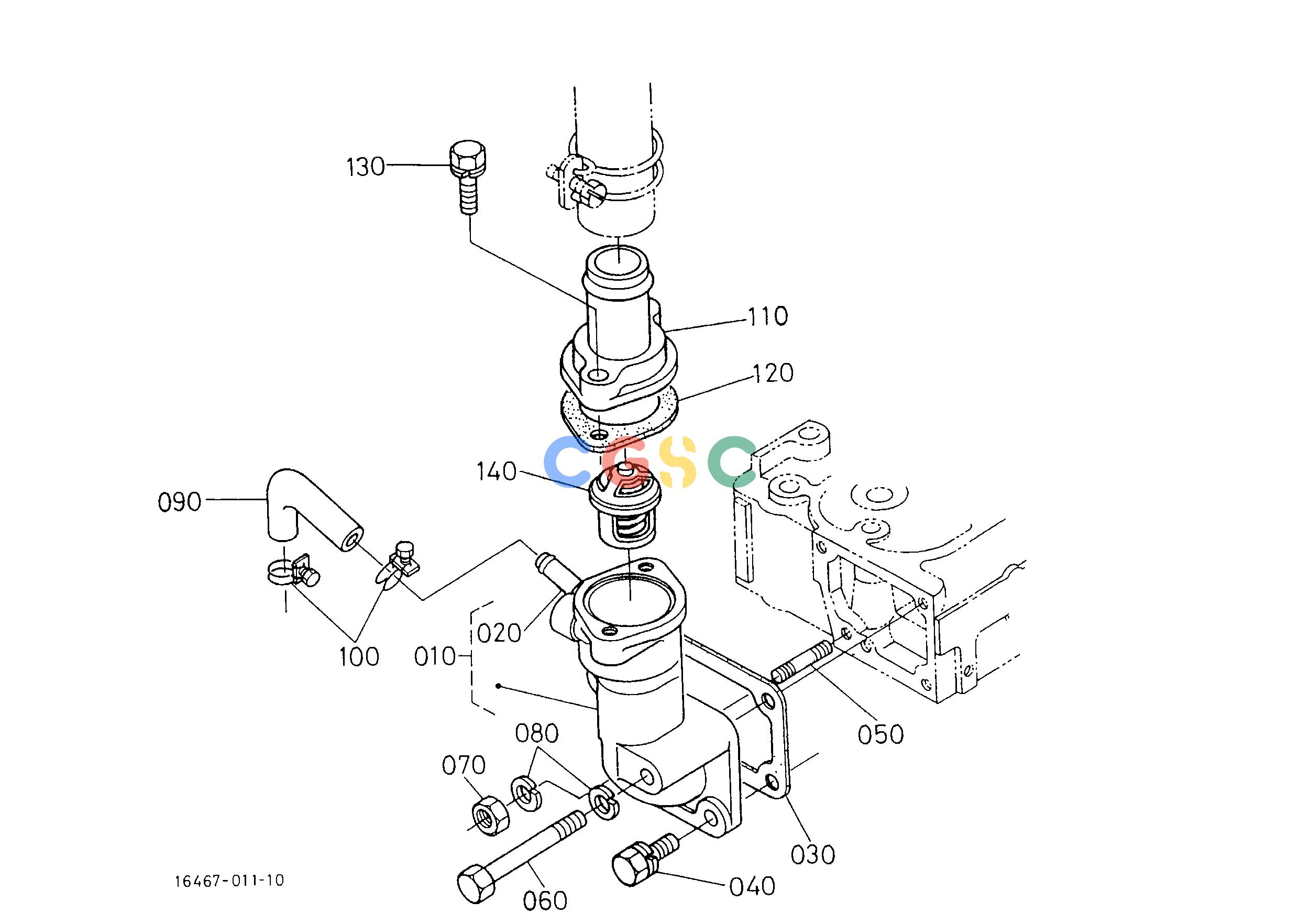 久保田零件查询T01902 WATER FLANGE AND THERMOSTAT ENGINEEPC Kubota online