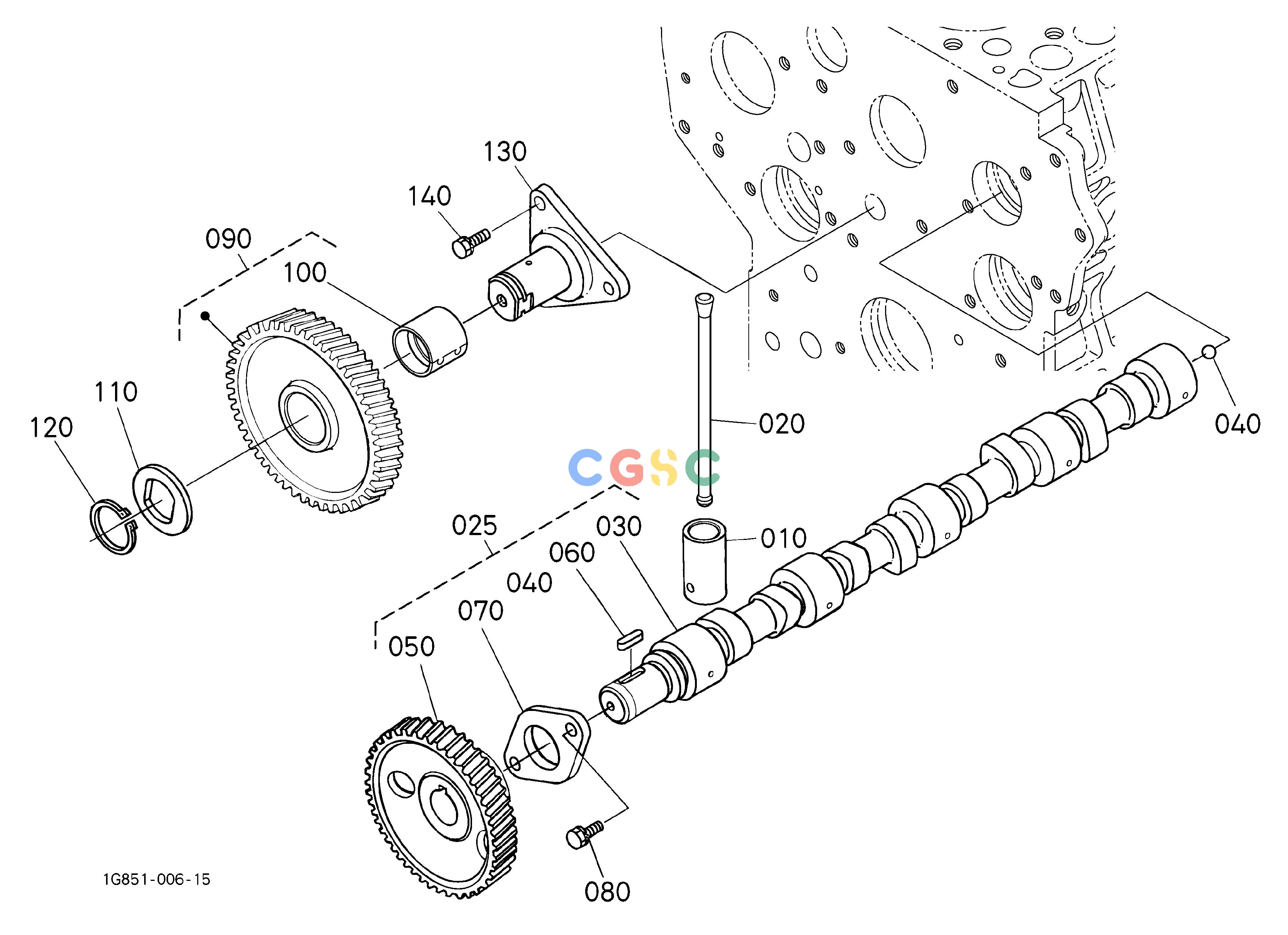 久保田零件查询010102 CAMSHAFT AND IDLE GEAR SHAFT ENGINEEPC Kubota online