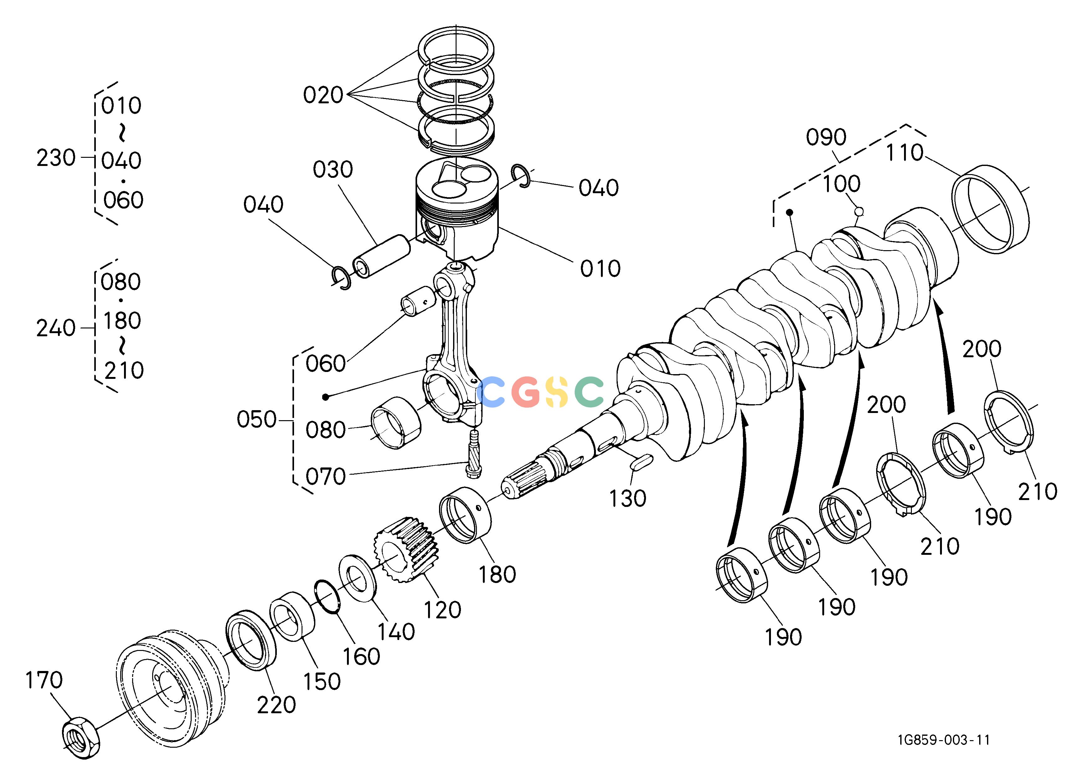 久保田零件查询010202 PISTON AND CRANKSHAFT ## NOTE:ORDER BY REF.No.010 (1A091-2111-3 or 1A091-2190-3) and 040 NEW PARTS. ENGINEEPC Kubota online