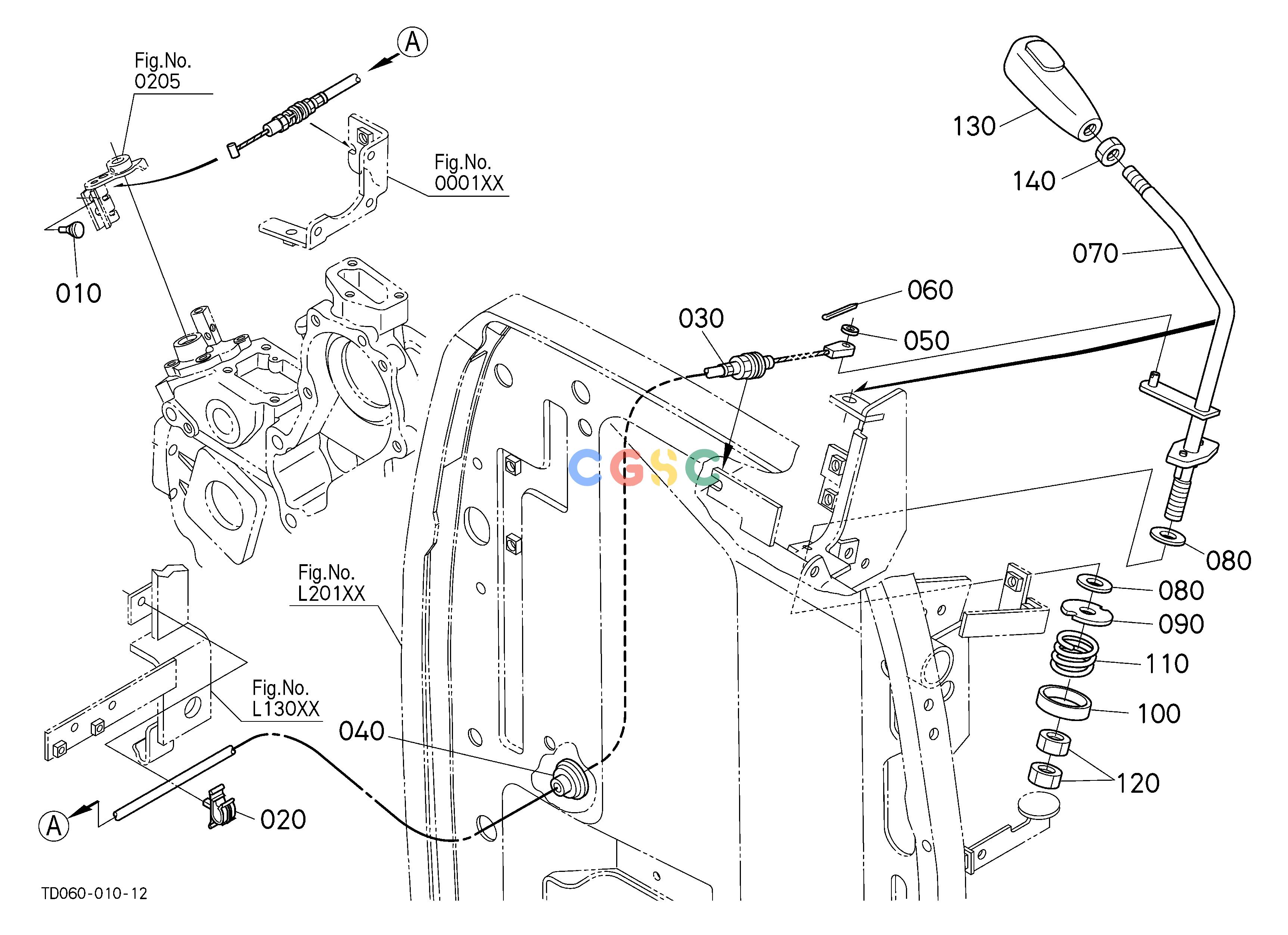 久保田零件查询A01005 ACCELERATOR LEVER [HST TYPE] [ROPS TYPE] ## NOTE:ORDER BY REF.No.070,130 and 140 NEW PARTS. ENGINEEPC Kubota online