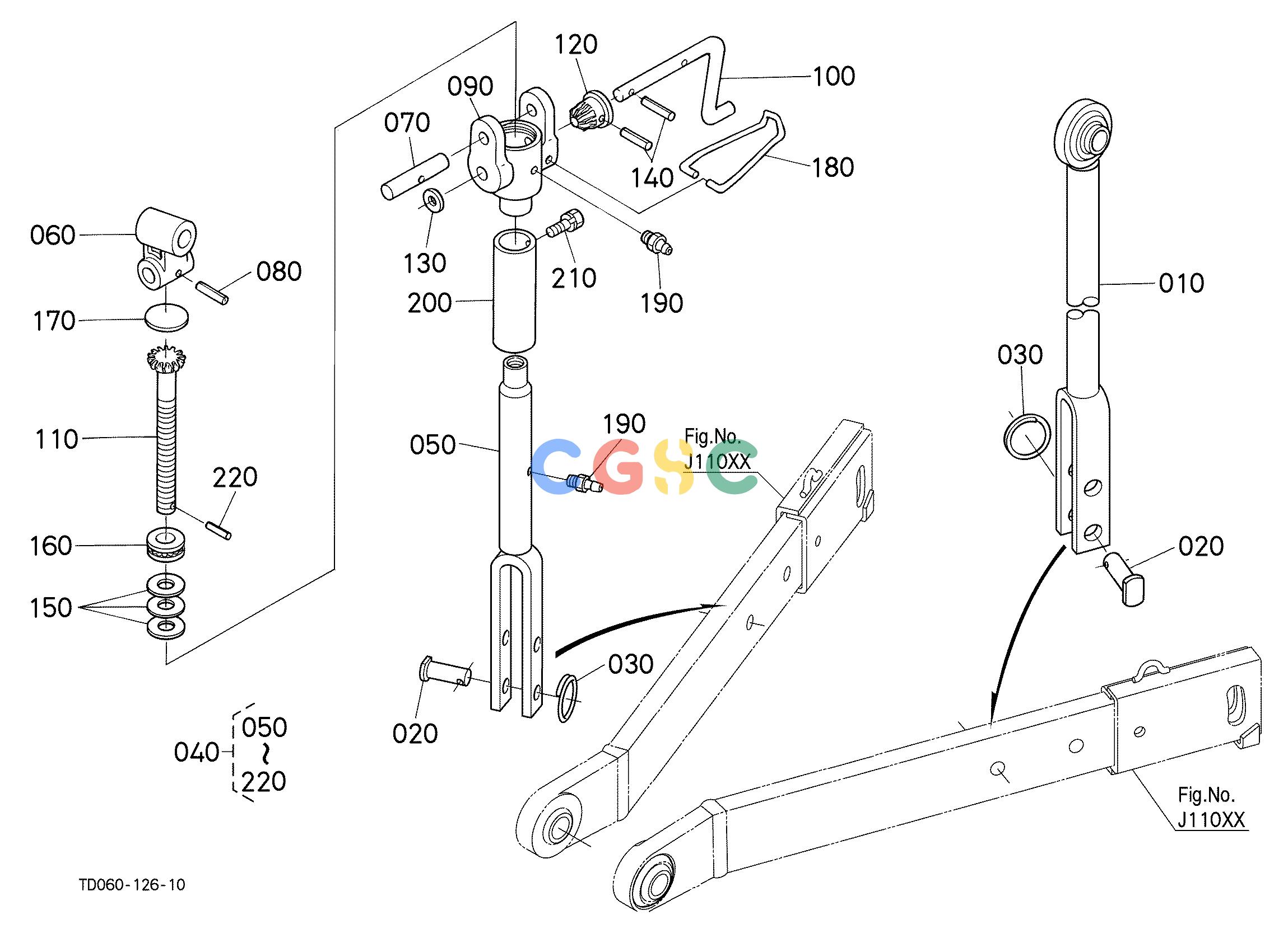 久保田零件查询J11502 3-POINT LINKAGE (LIFT ROD) 3-POINT LINKAGE/DRAWBAR/HITCHEPC Kubota online