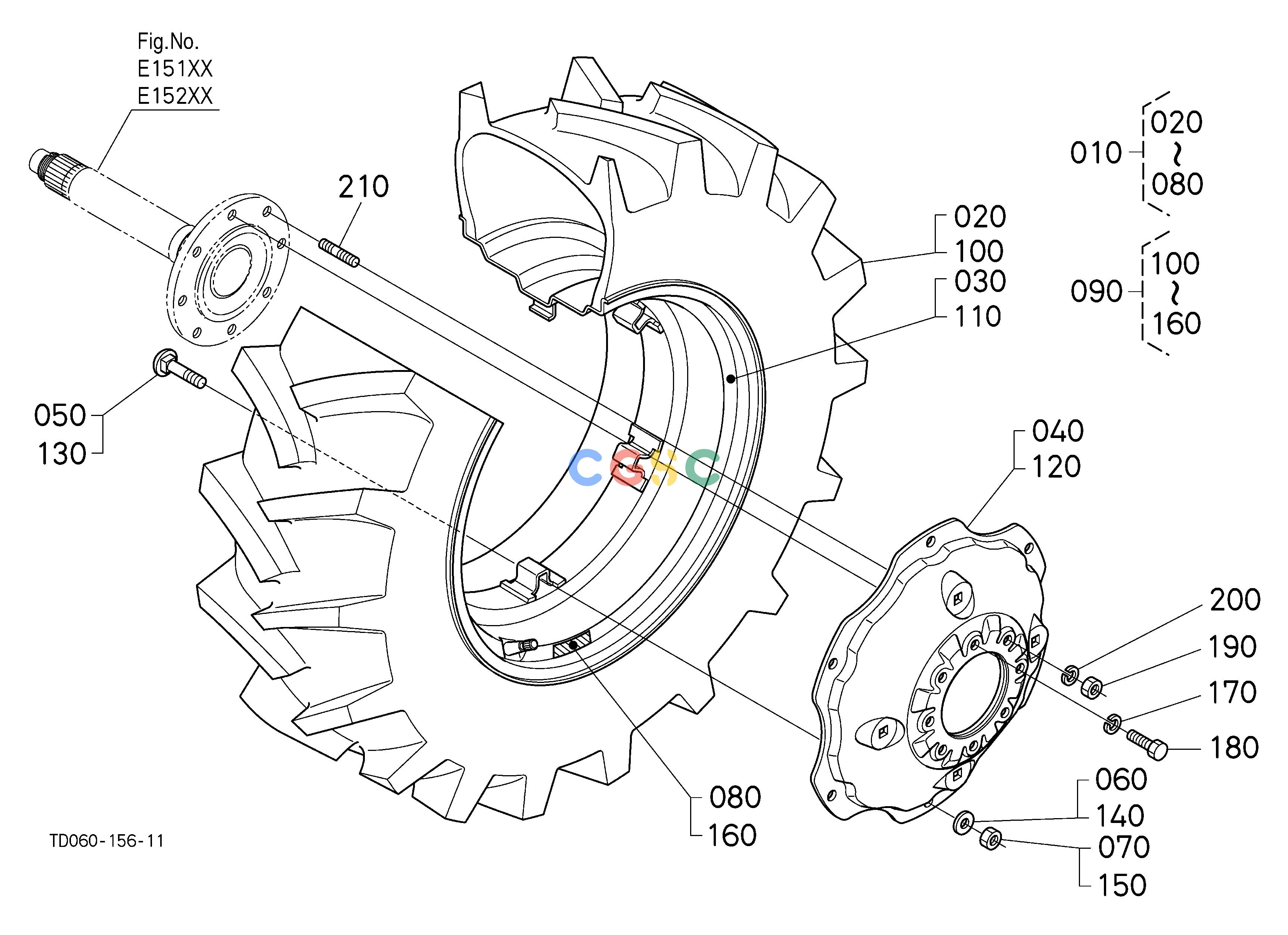 久保田零件查询P11009 REAR WHEEL(14.9-26) FRONT/REAR TIREEPC Kubota online