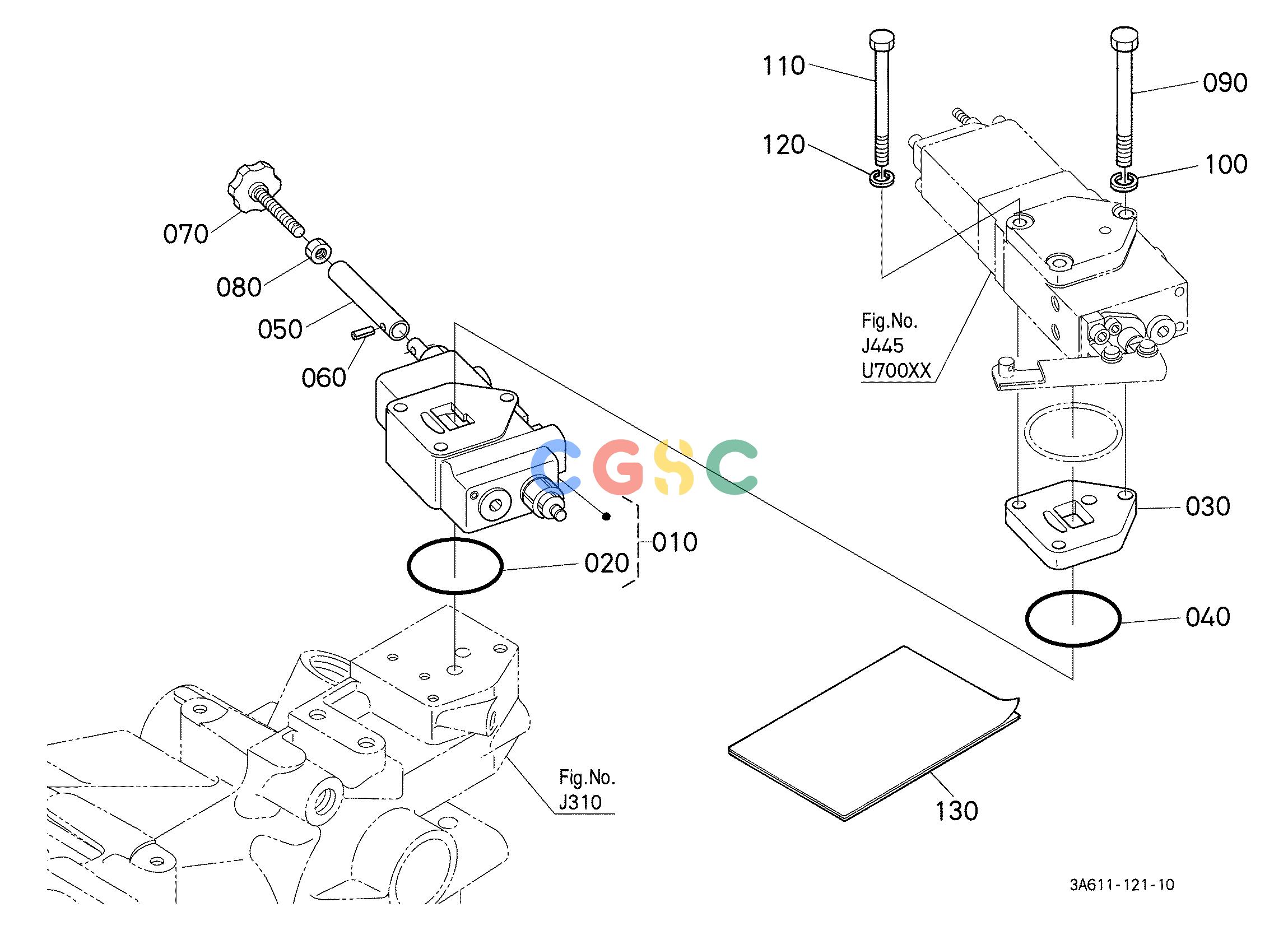 久保田零件查询U70004 AUXILIARY CONTROL VALVE KIT (FC) (W/G No.M9585) [OPTION] OPTIONEPC Kubota online