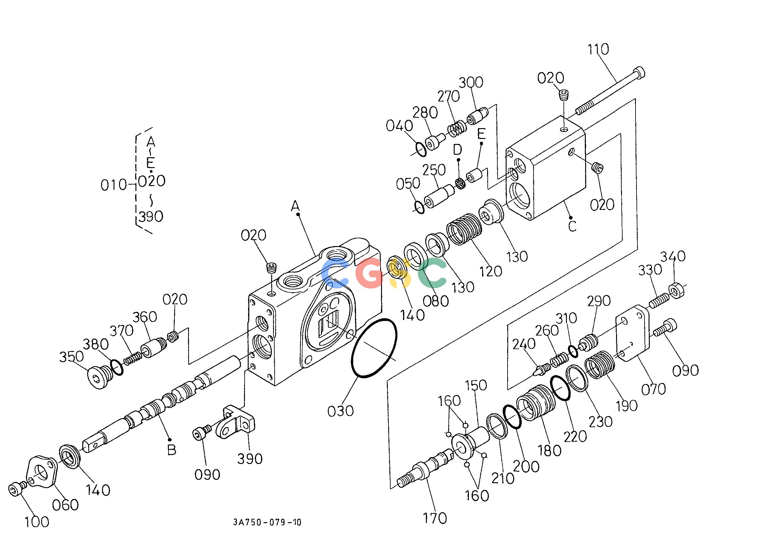 久保田零件查询U70502 AUXILIARY CONTROL VALVE (SCD/FC) [COMPONENT PARTS] [OPTION] OPTIONEPC Kubota online