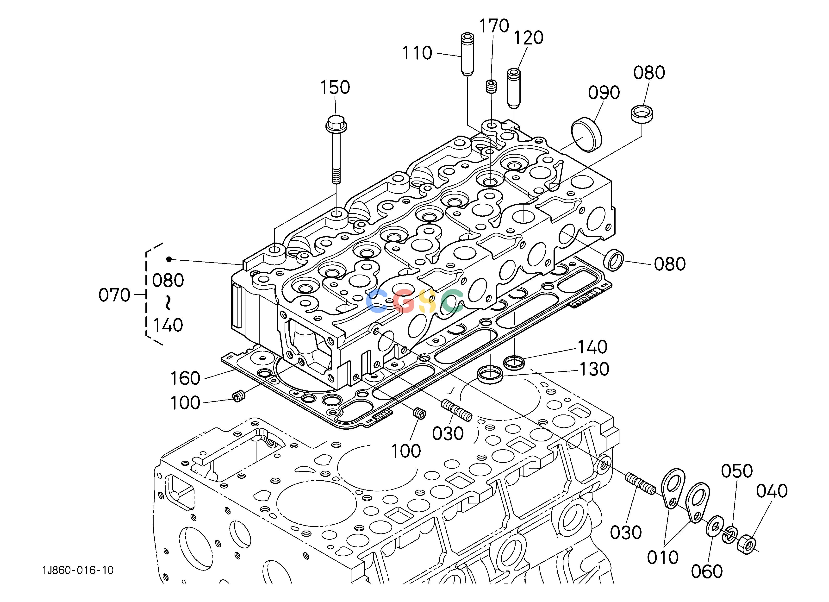 久保田零件查询000302 CYLINDER HEAD [V2403-M-TE3-HST1/HST2] ## S.No.;>=8A0001 ENGINEEPC Kubota online