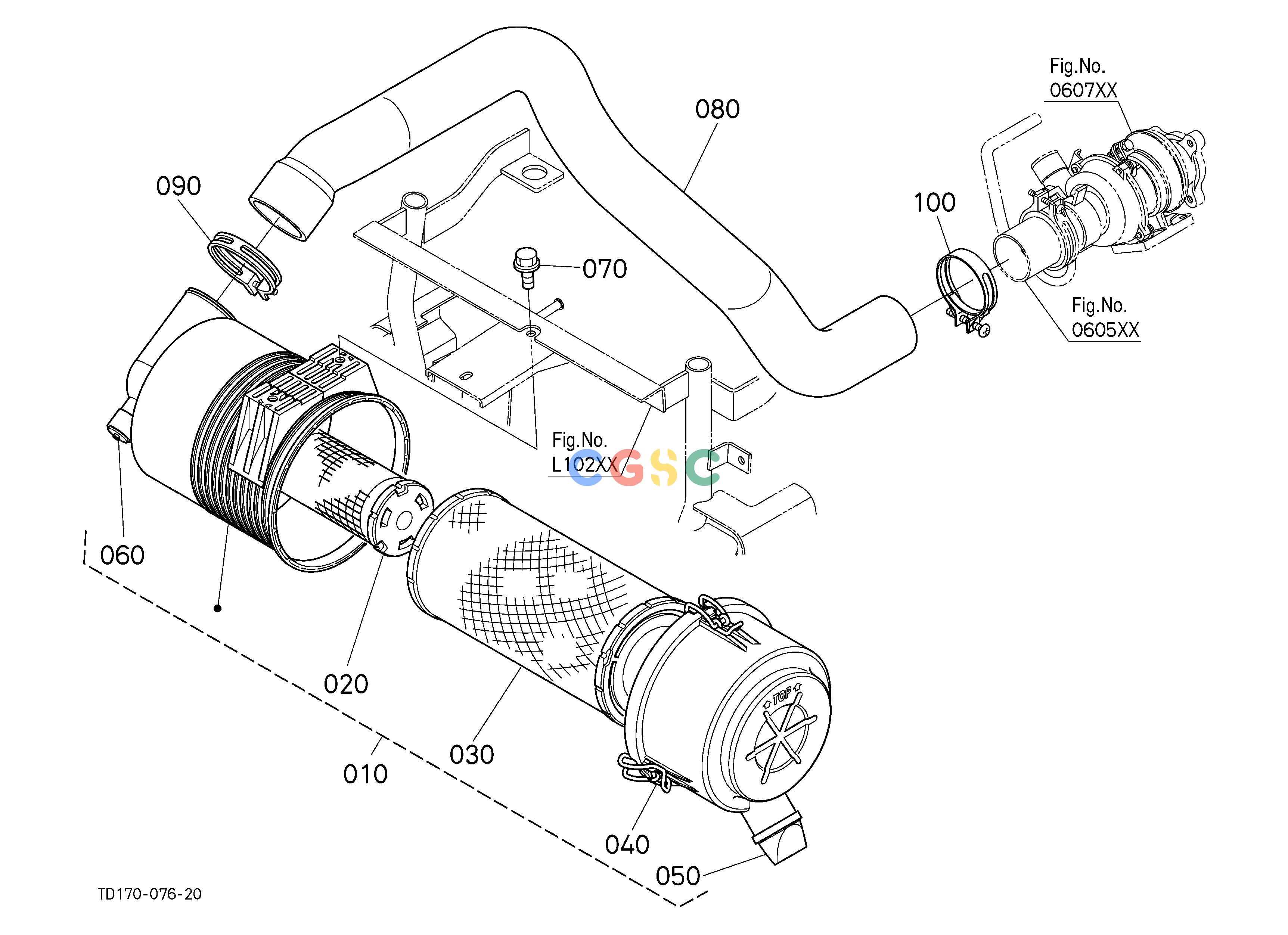 久保田零件查询060402 AIR CLEANER [NEW] ## S.No.>=50057 ENGINEEPC Kubota online