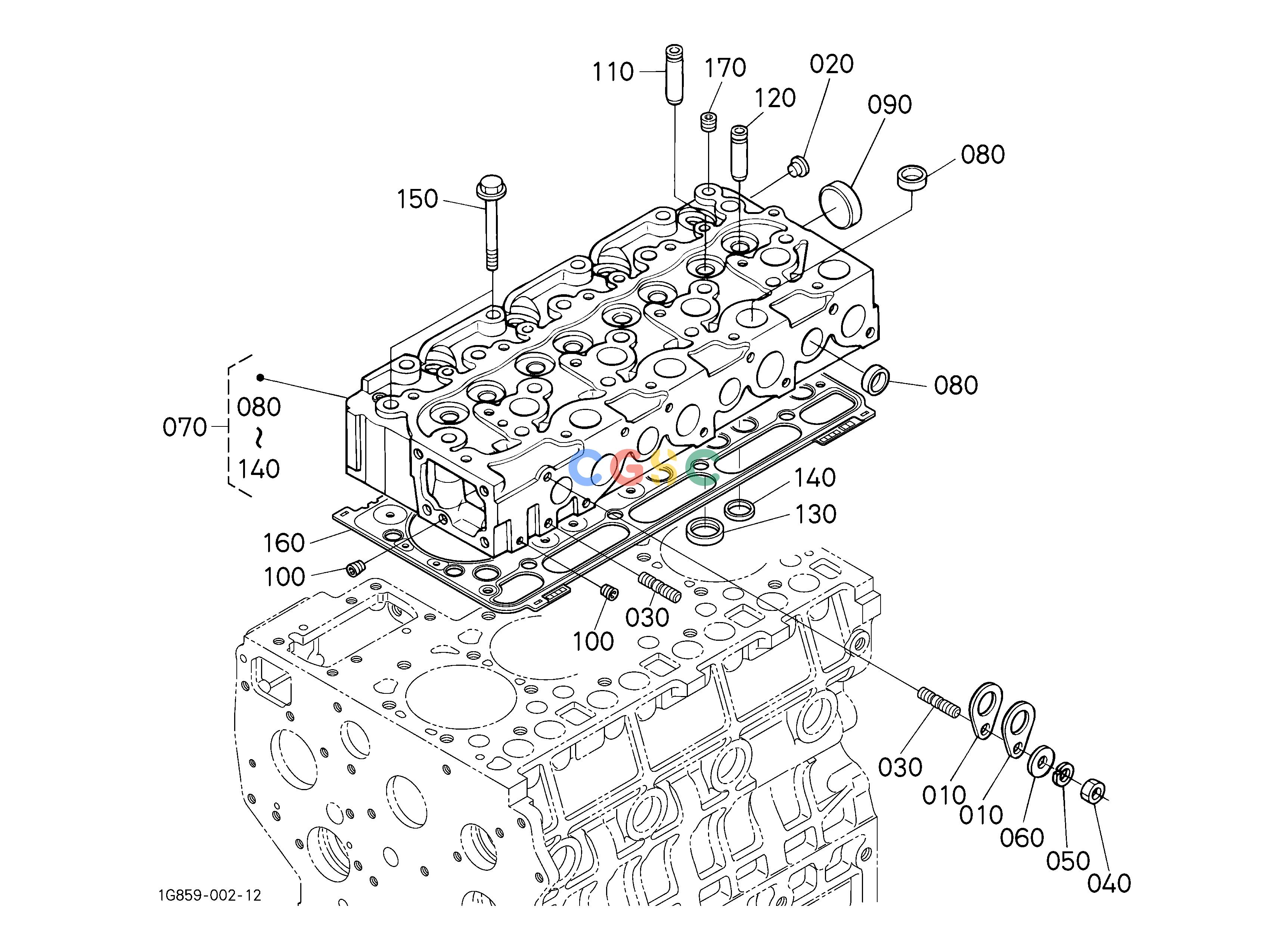 久保田零件查询000302 CYLINDER HEAD [V2403-M-TE2-HST1/HST2] ## S.No.;<=7Y2975 ENGINEEPC Kubota online