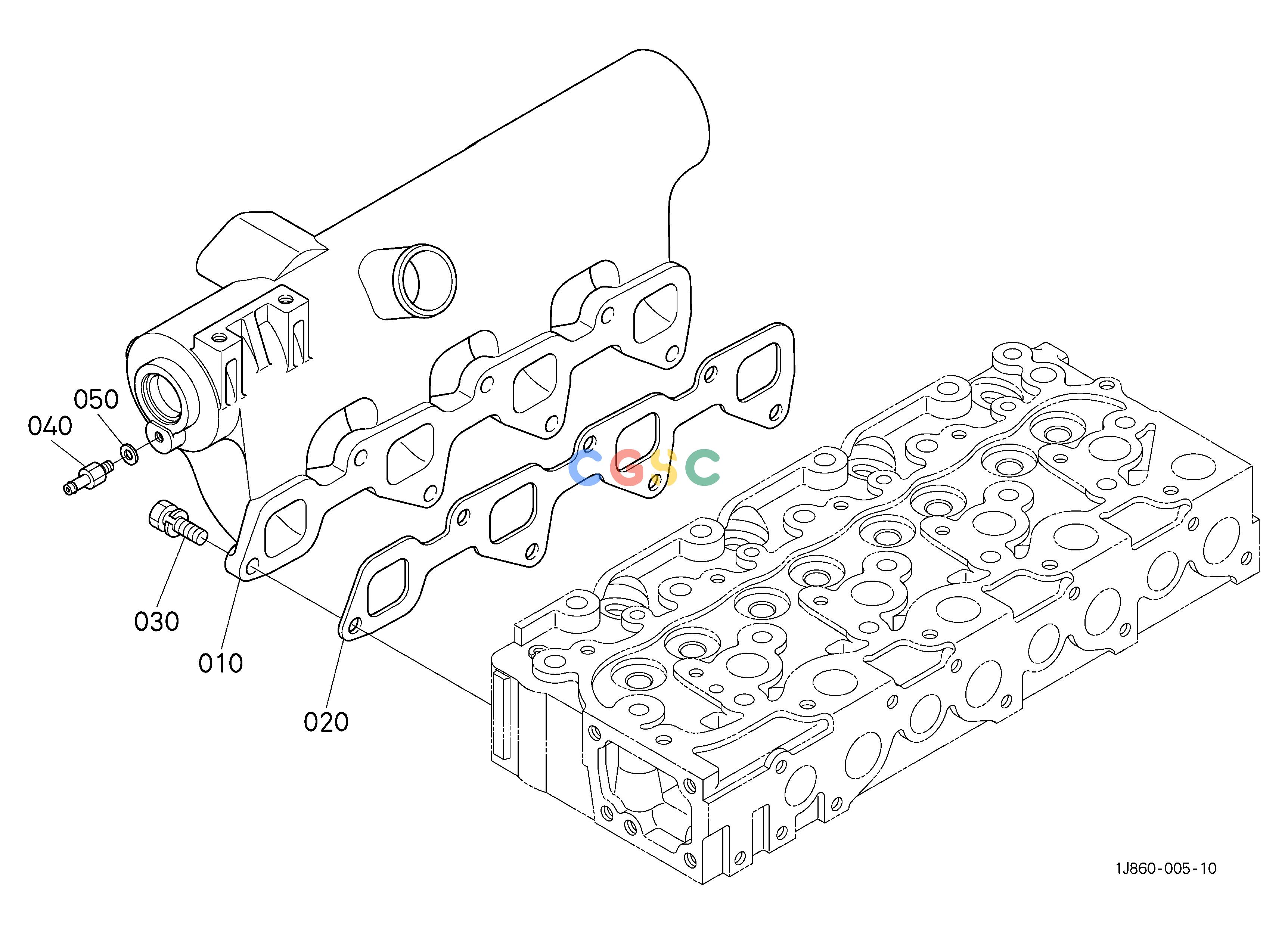 久保田零件查询060103 INLET MANIFOLD [V2403-M-TE3-HST1(3)/HST2(4)] ## S.No.;>=8A0001 ENGINEEPC Kubota online