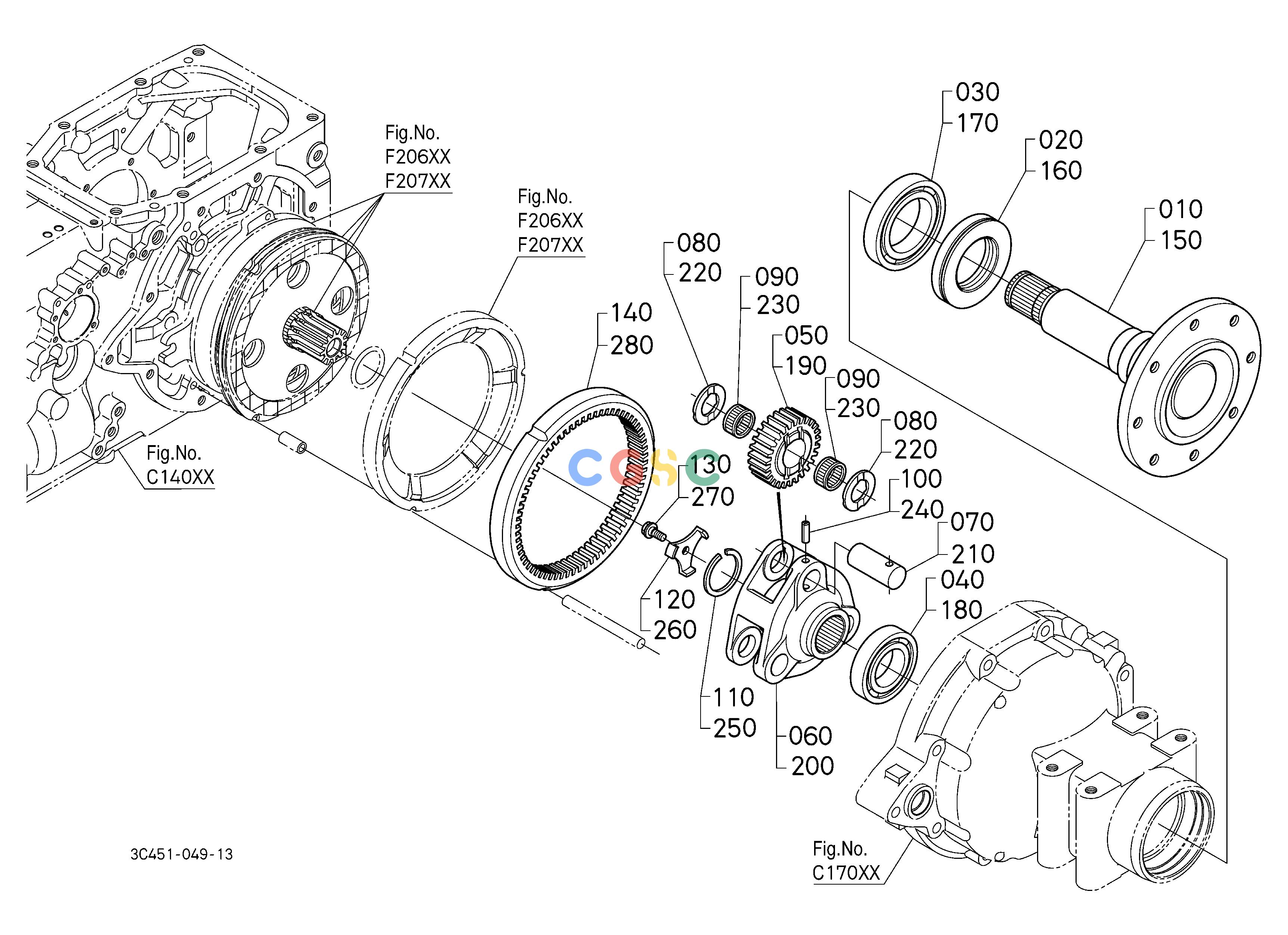久保田零件查询F20000 REAR AXLE REAR AXLE/BRAKEEPC Kubota online