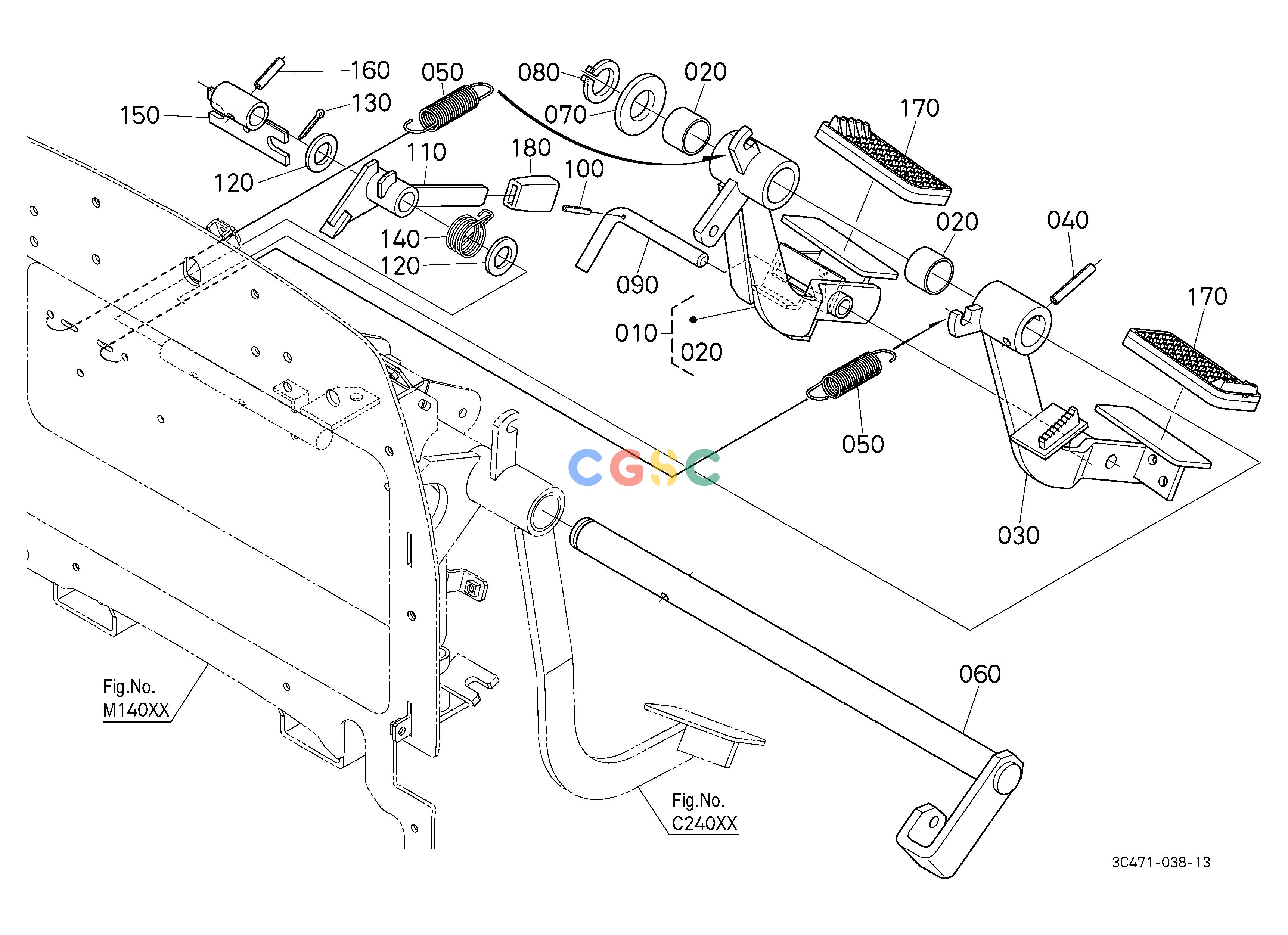 久保田零件查询F23500 BRAKE PEDAL REAR AXLE/BRAKEEPC Kubota online
