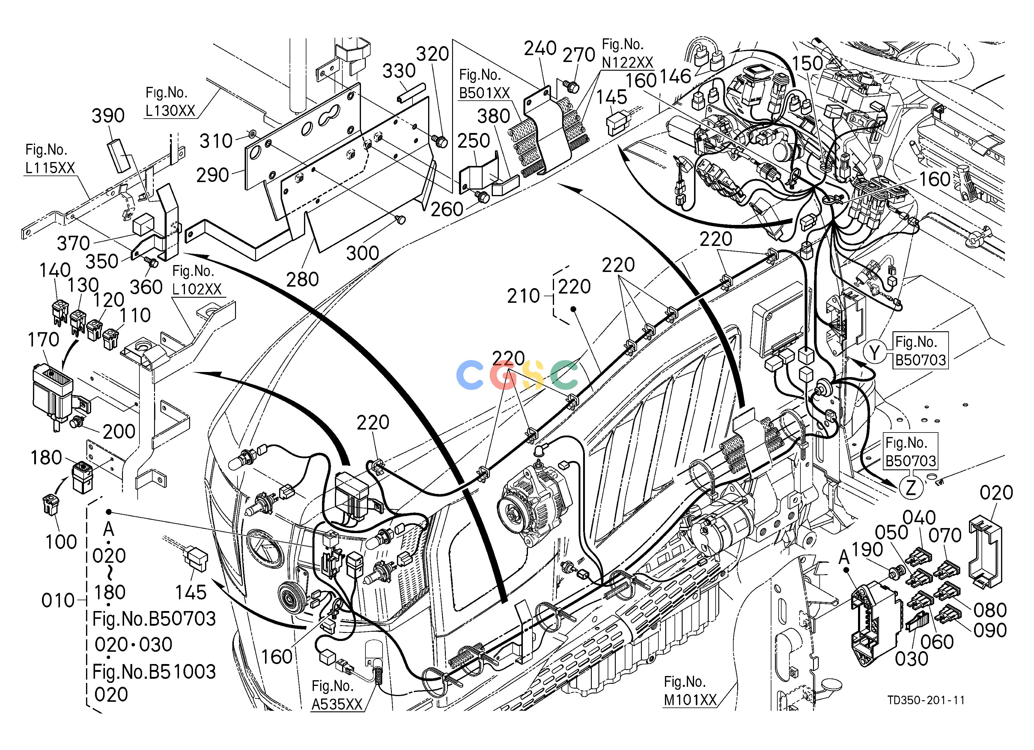 久保田零件查询B50303 ELECTRICAL WIRING (FRONT) [CA] [OLD] ## S.No.30528 to 40485 S.No.;30528 to 40485 ELECTRICAL SYSTEMEPC Kubota online