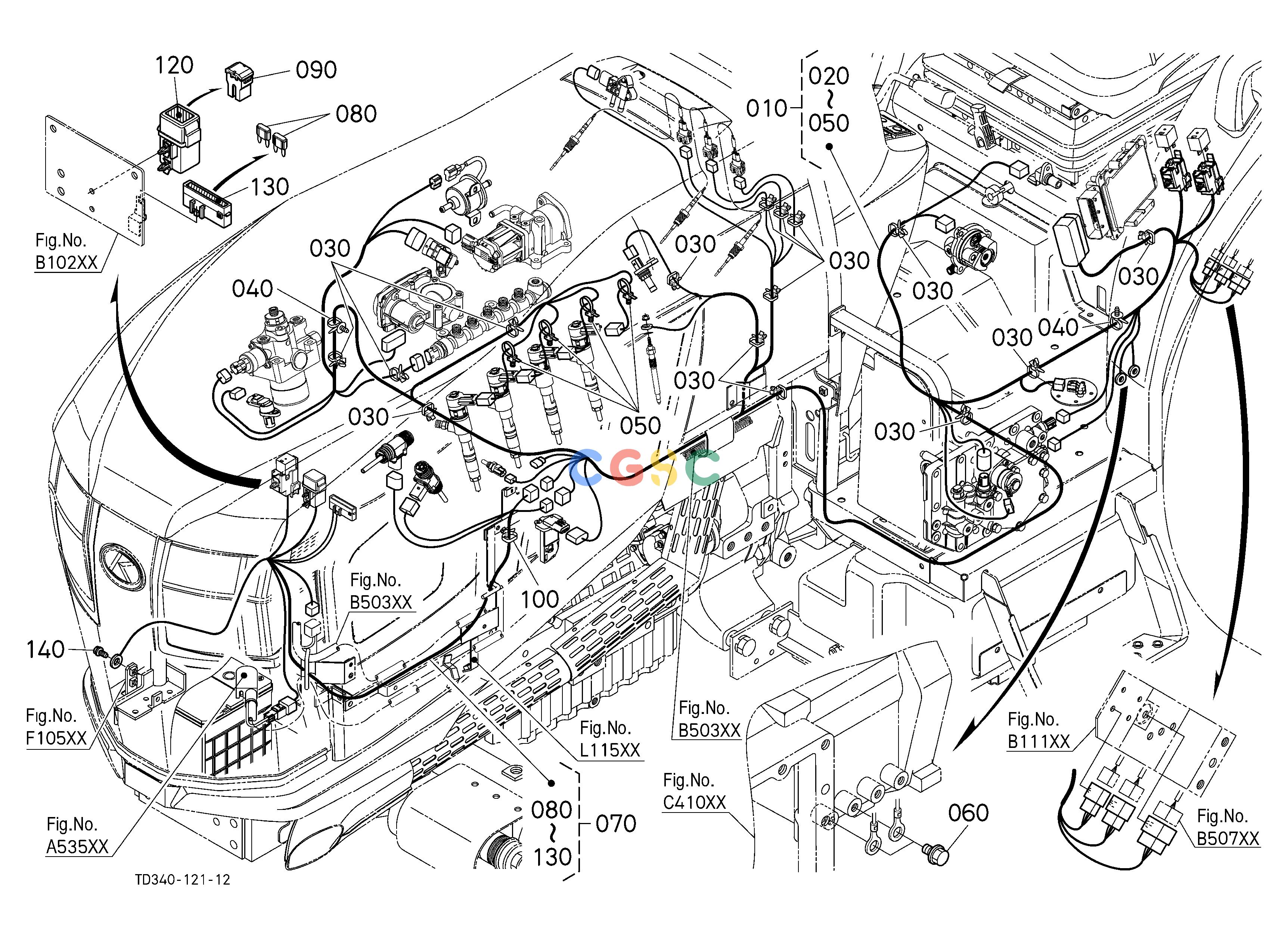久保田零件查询B50103 ELECTRICAL WIRING (ENGINE) [CA] ELECTRICAL SYSTEMEPC Kubota online
