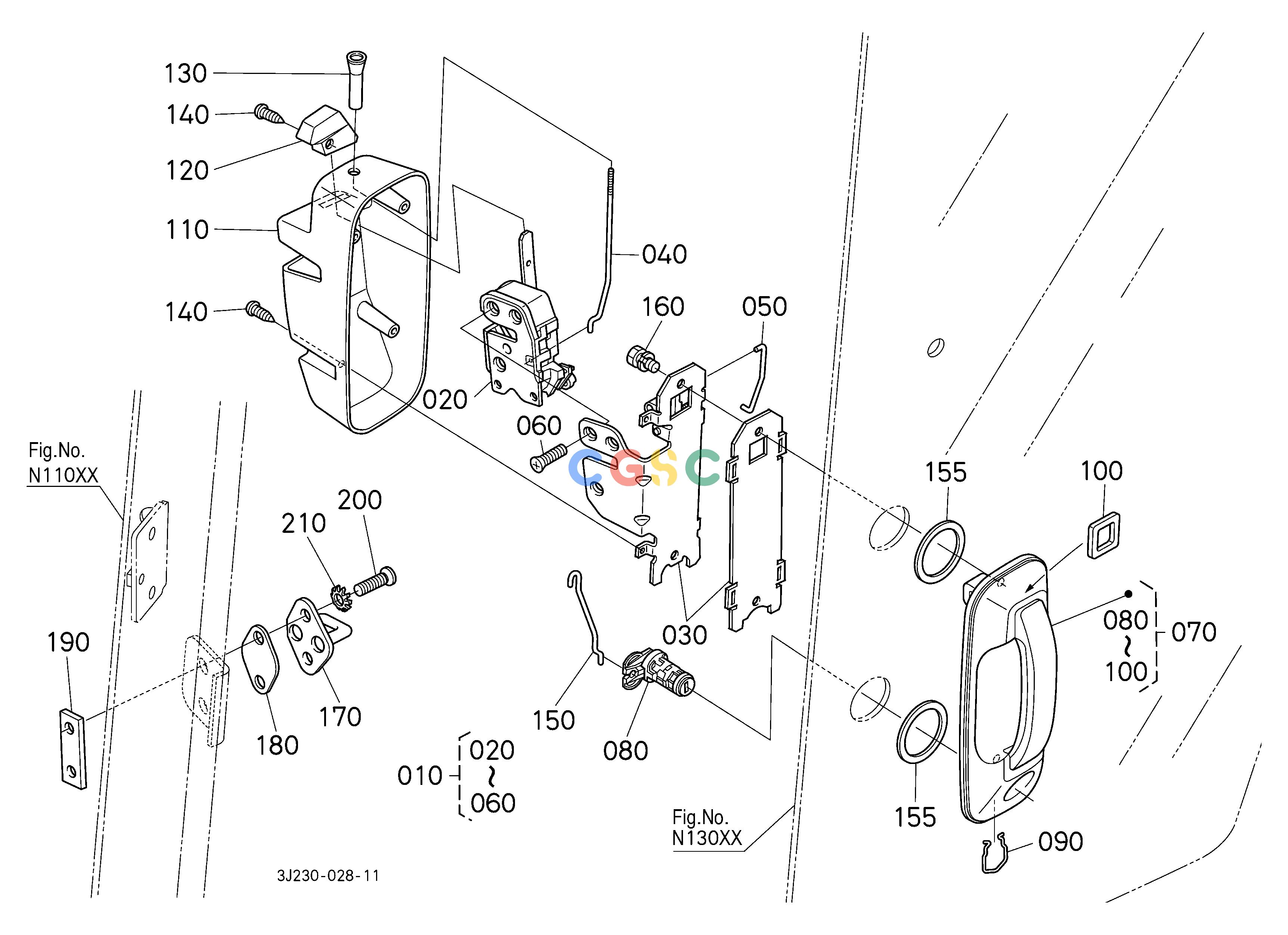 久保田零件查询N14000 DOOR LOCK LH CABEPC Kubota online