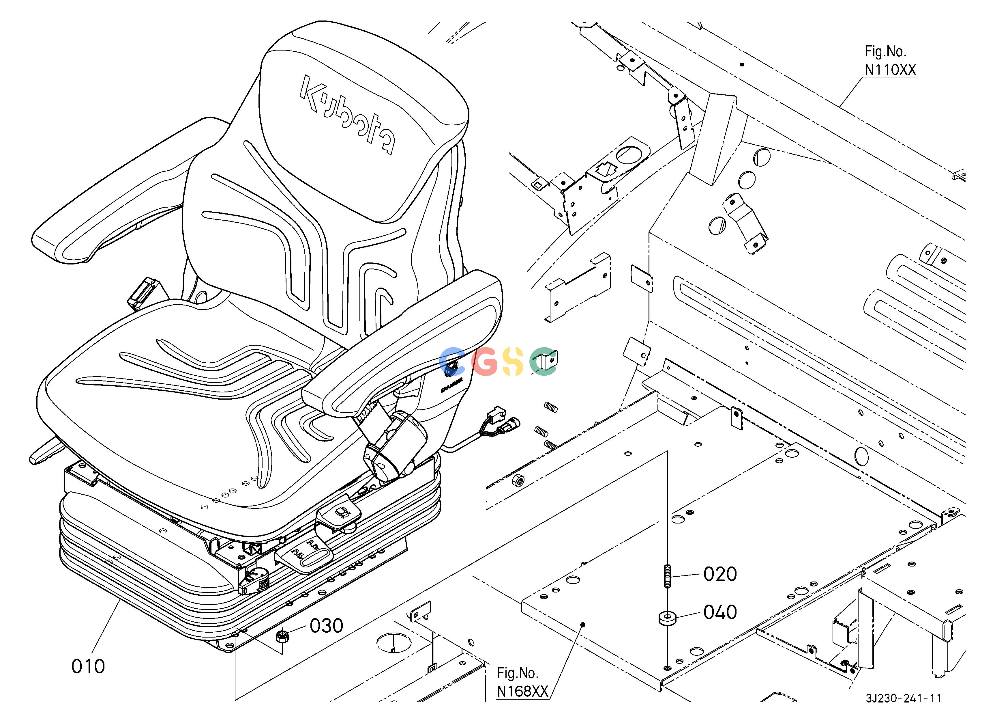 久保田零件查询N17002 SEAT CABEPC Kubota online