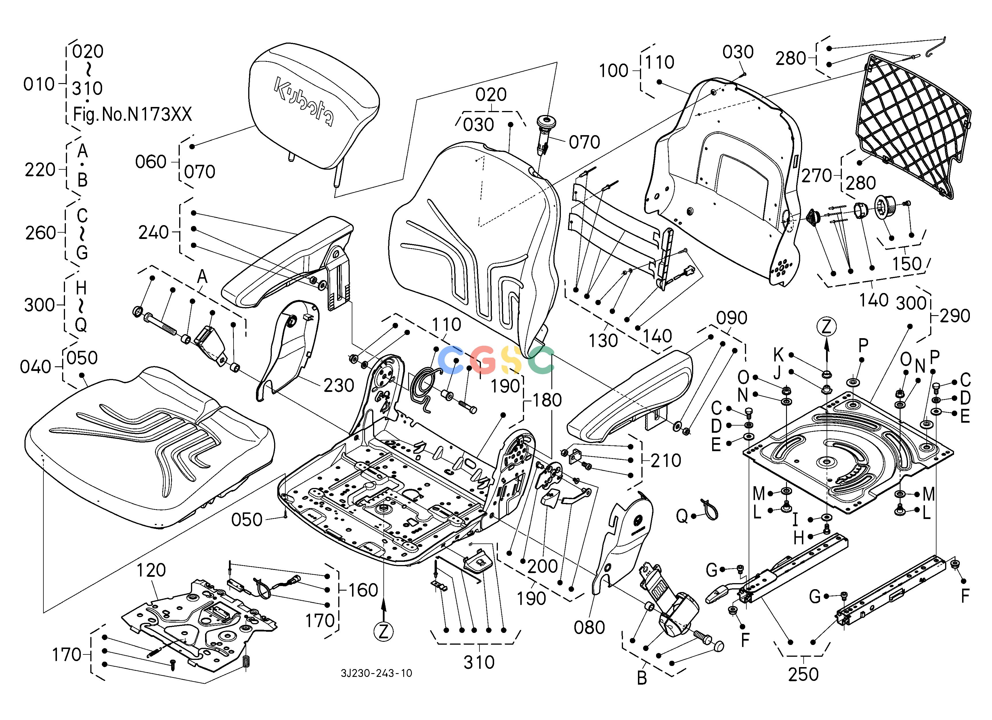 久保田零件查询N17102 SEAT[COMPONENT PARTS] CABEPC Kubota online