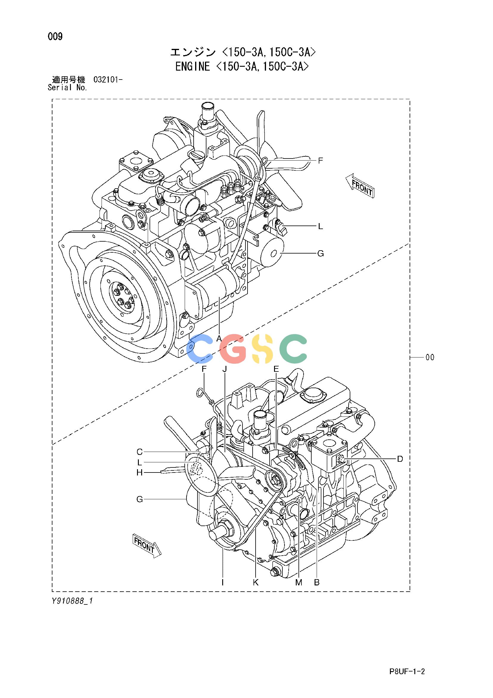 日立零件查询（CC150C-3A）ENGINE <150-3A,150C-3A> Hitachi HOP online