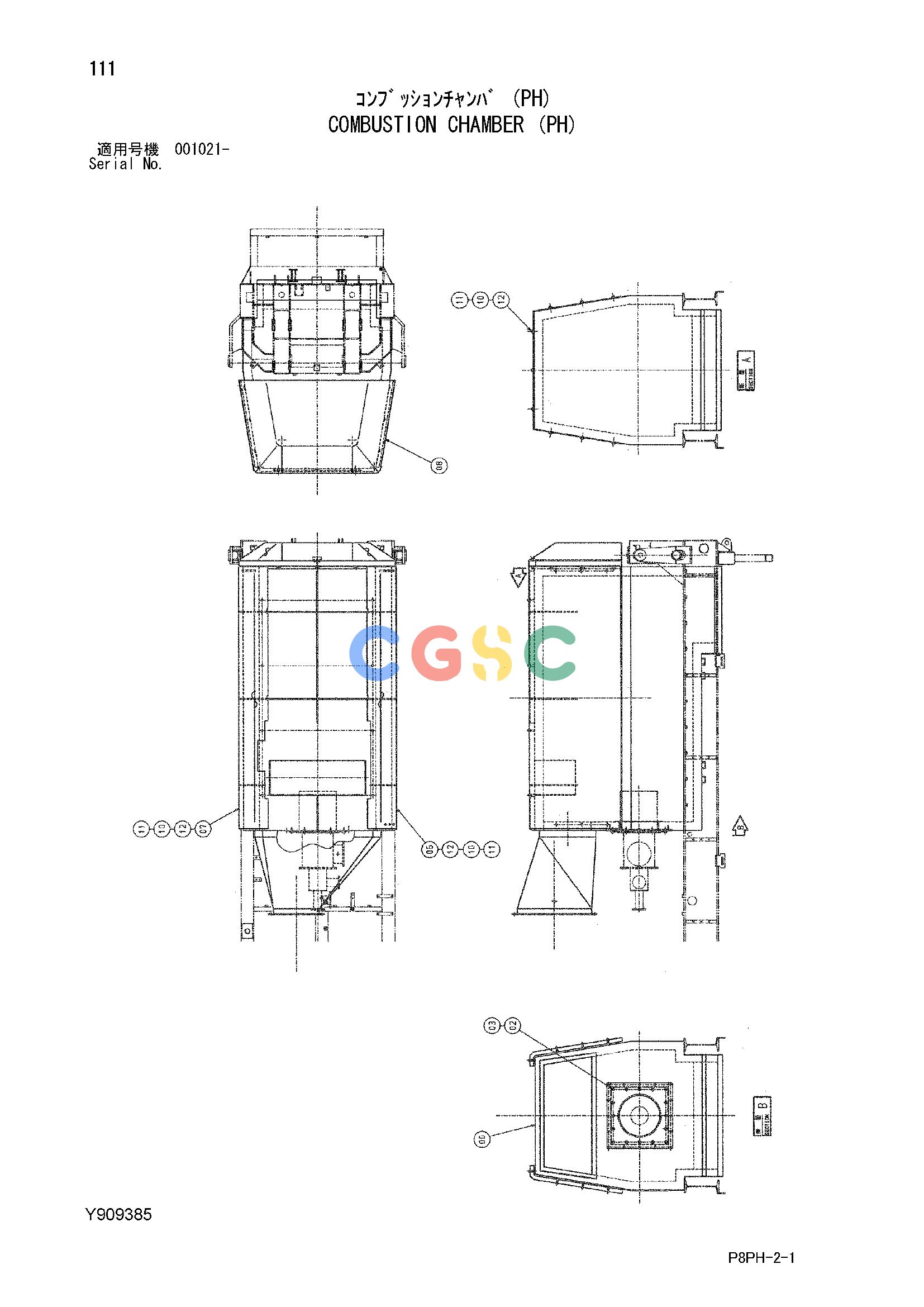 日立零件查询（AR2000）COMBUSTION CHAMBER (PH) Hitachi HOP online