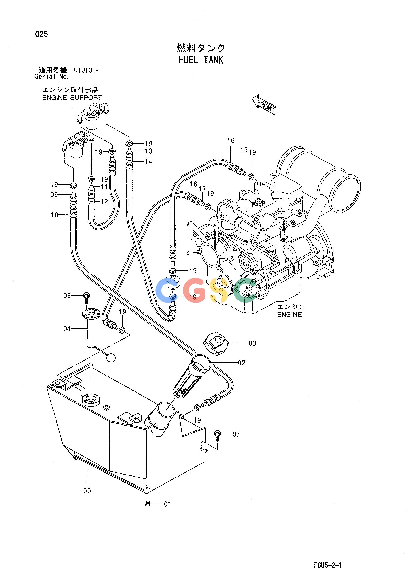 日立零件查询（CC150C-2）FUEL TANK Hitachi HOP online