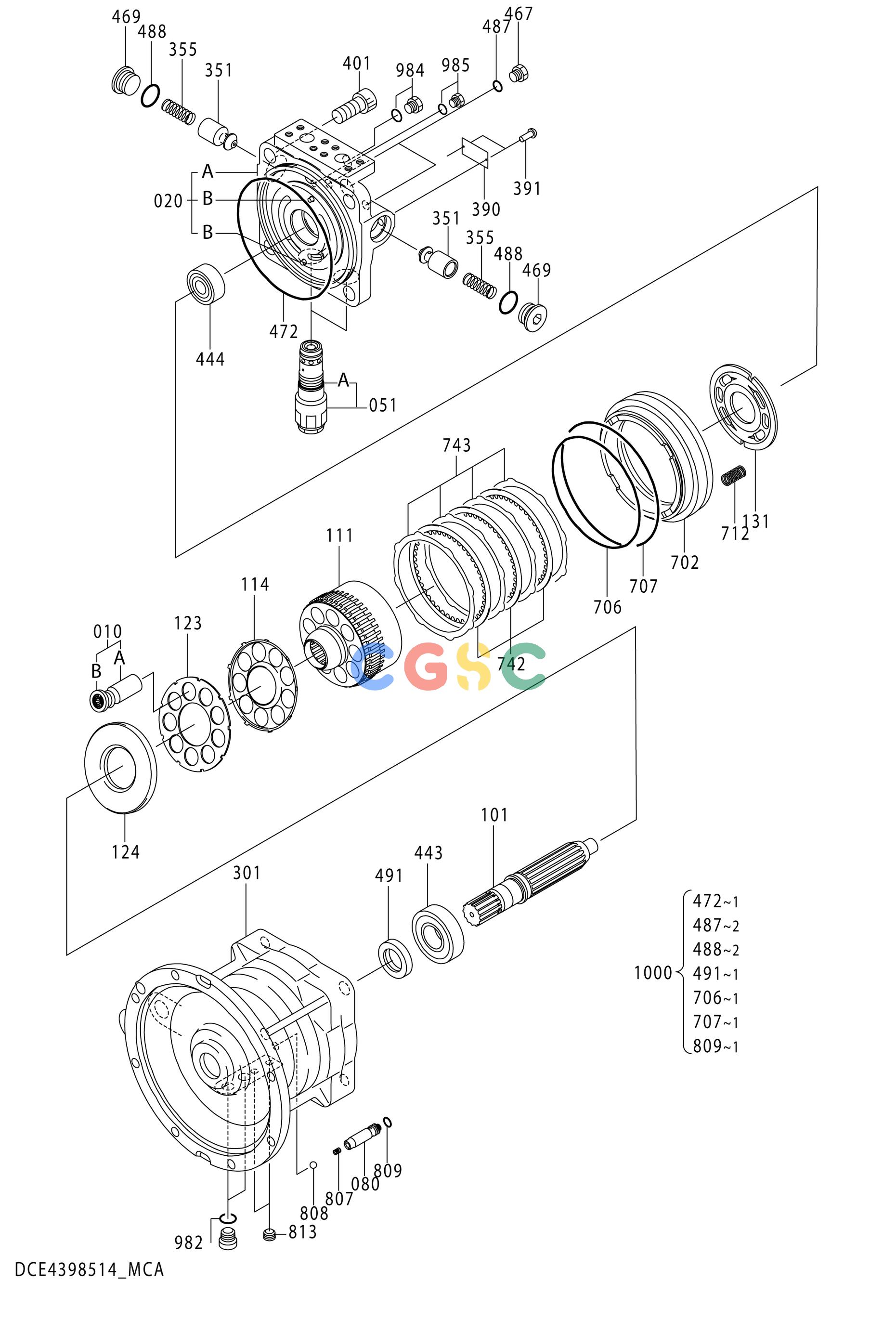 日立零件查询（MA200-G）MOTOR;OIL (SWING) Hitachi HOP online