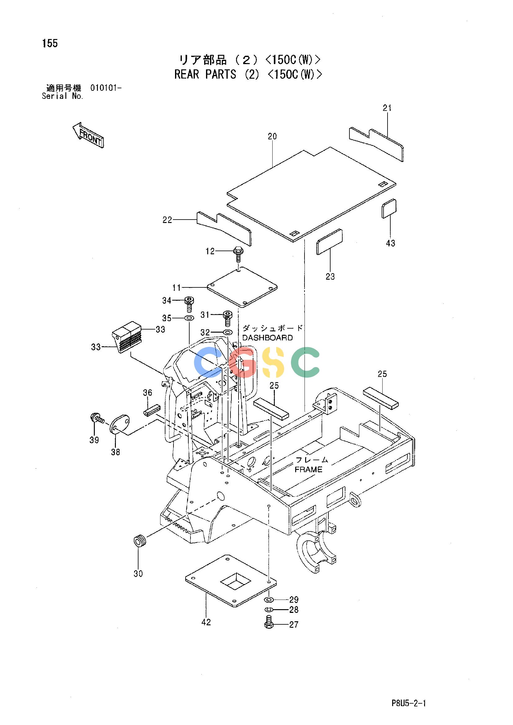 日立零件查询（CC150C-2）REAR PARTS (2) <150C(W)> Hitachi HOP online