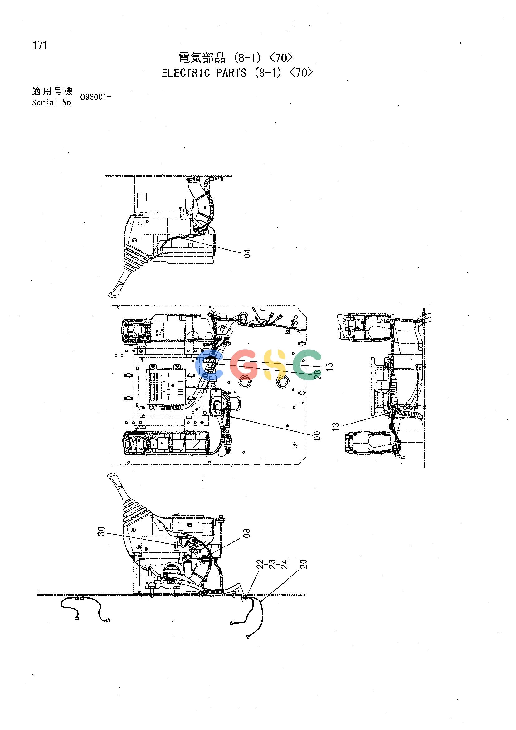 日立零件查询（CHR70）ELECTRIC PARTS (8-1) <70> Hitachi HOP online