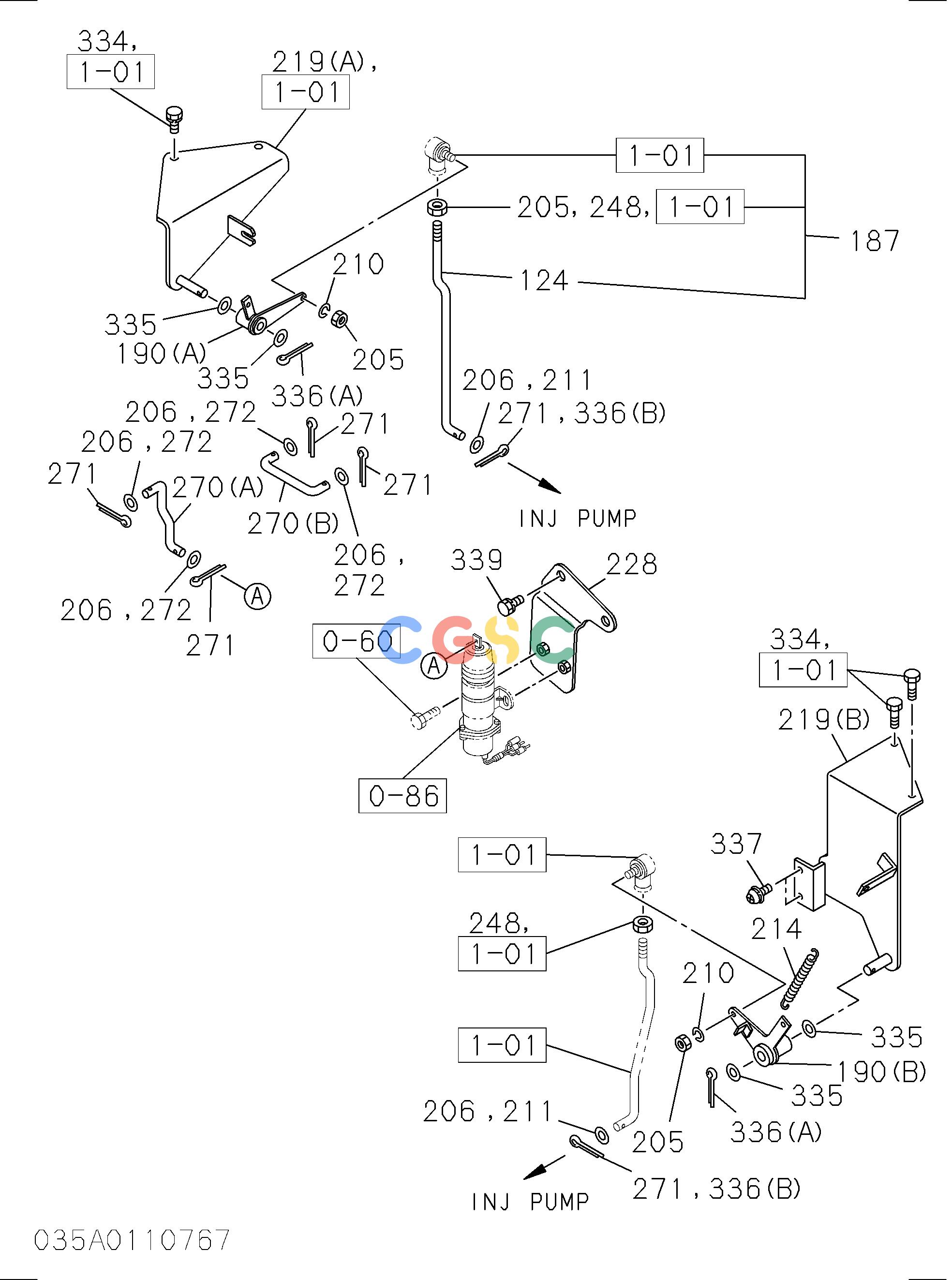 日立零件查询（CG45）ENGINE CONTROL VALVE AND LEVER Hitachi HOP online