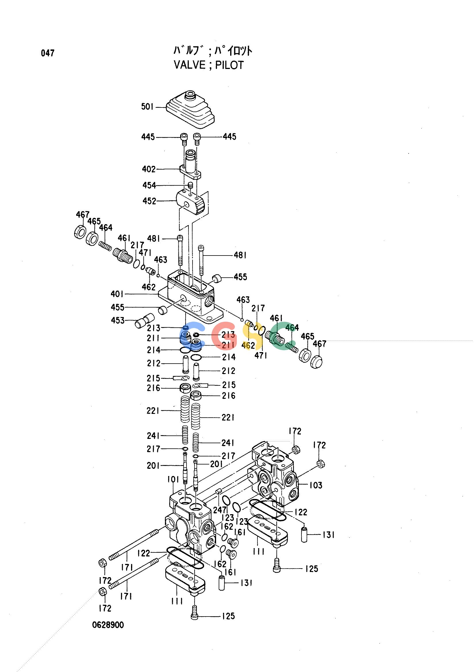 日立零件查询（CX1000）VALVE;PILOT Hitachi HOP online