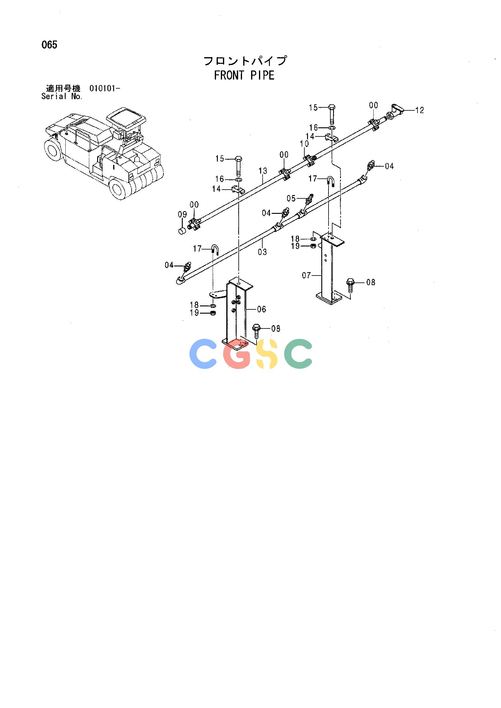 日立零件查询（CP210）FRONT PIPE Hitachi HOP online