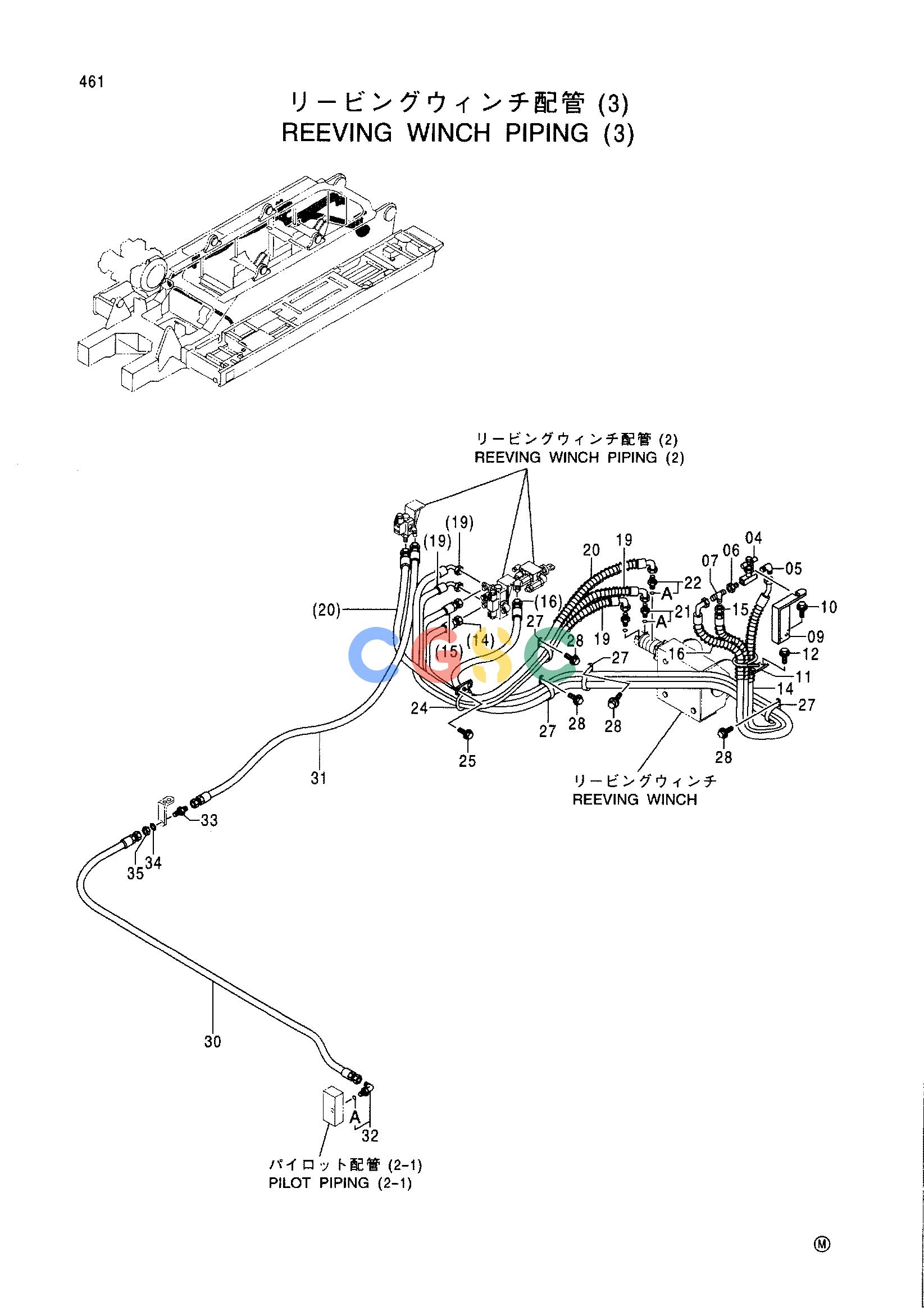日立零件查询（CX1000）REEVING WINCH PIPING (3) Hitachi HOP online