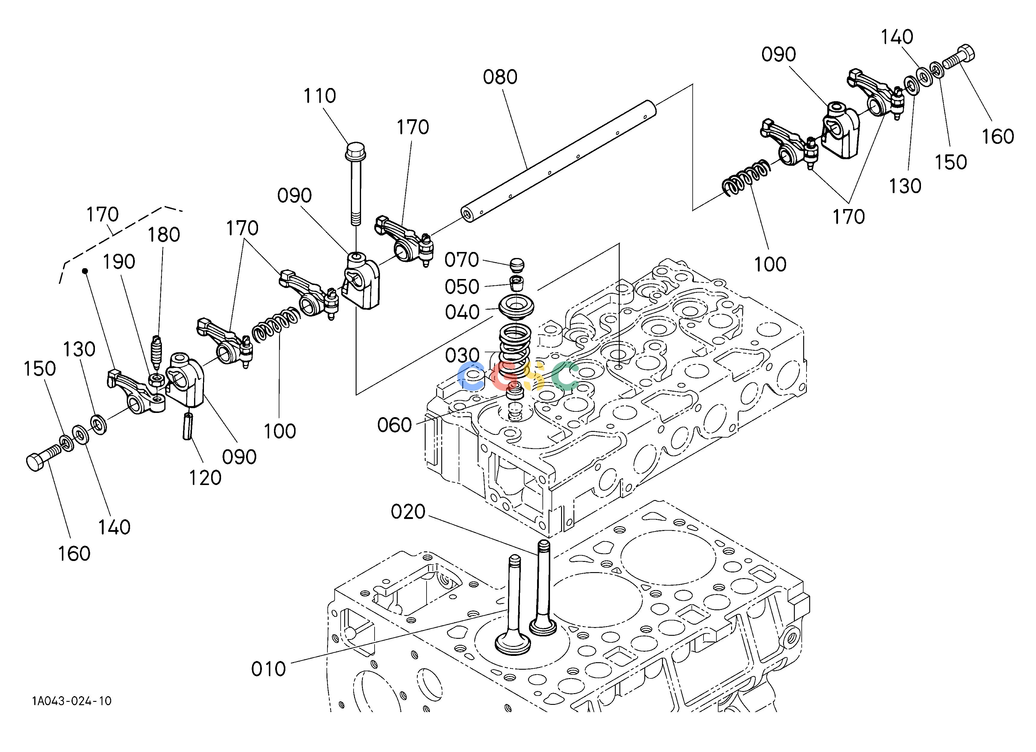 日立零件查询（CC150C-3A）VALVE AND ROCKER ARM Hitachi HOP online