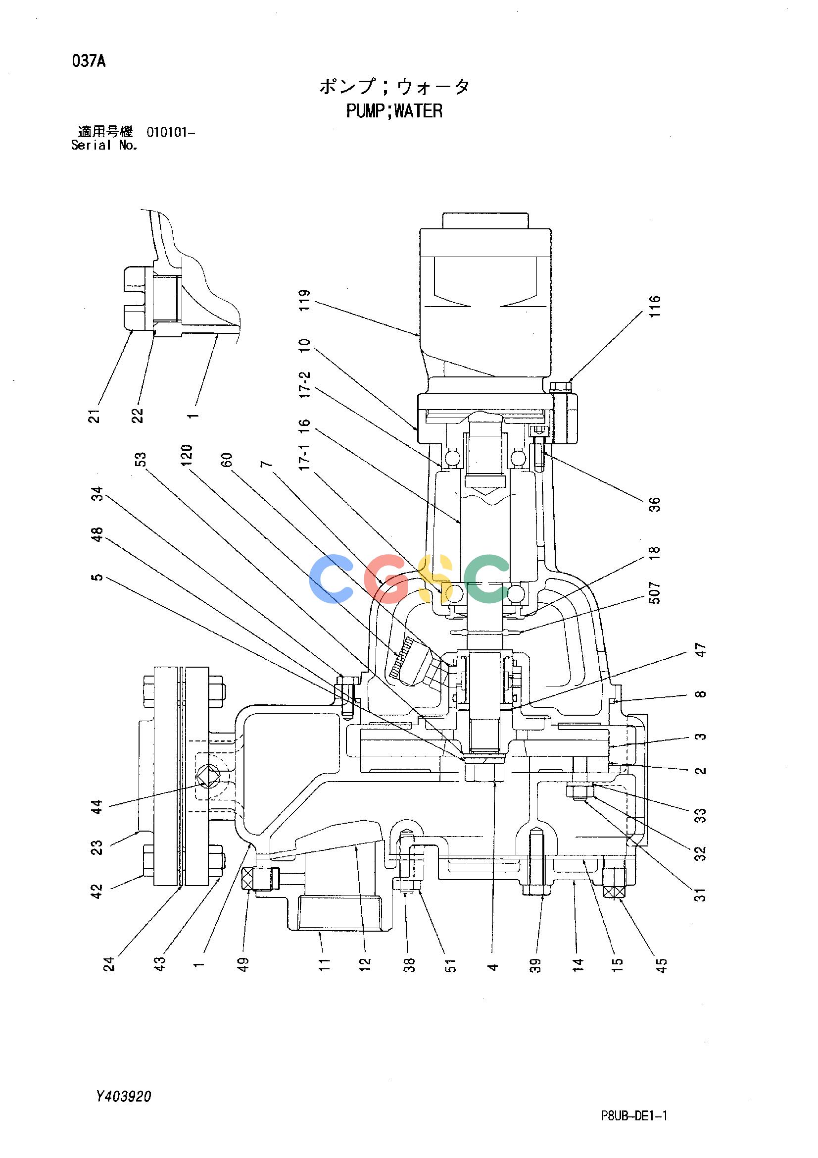 日立零件查询（CP215）PUMP;WATER Hitachi HOP online