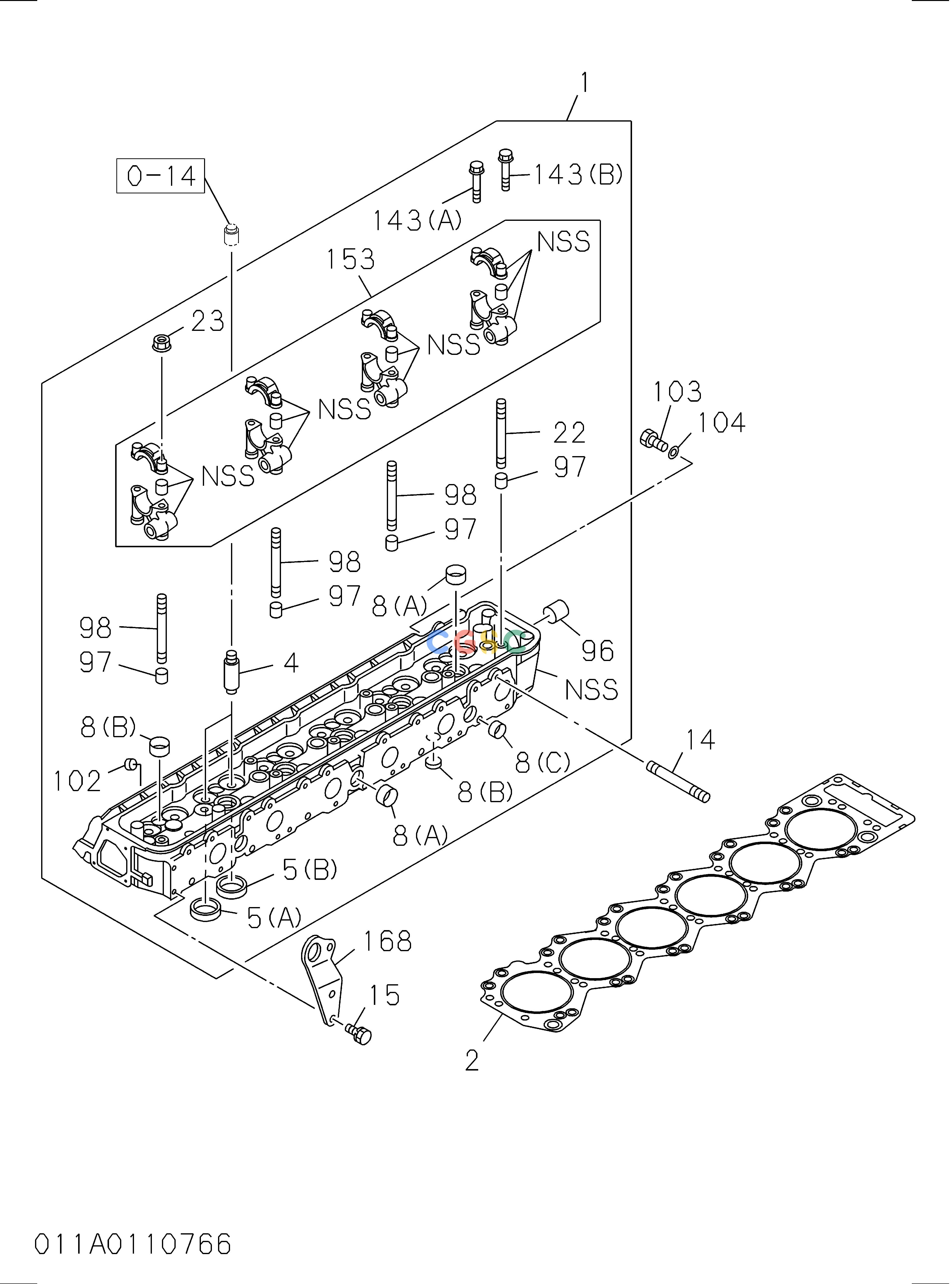 日立零件查询（CD2000）011: CYLINDER HEAD Hitachi HOP online