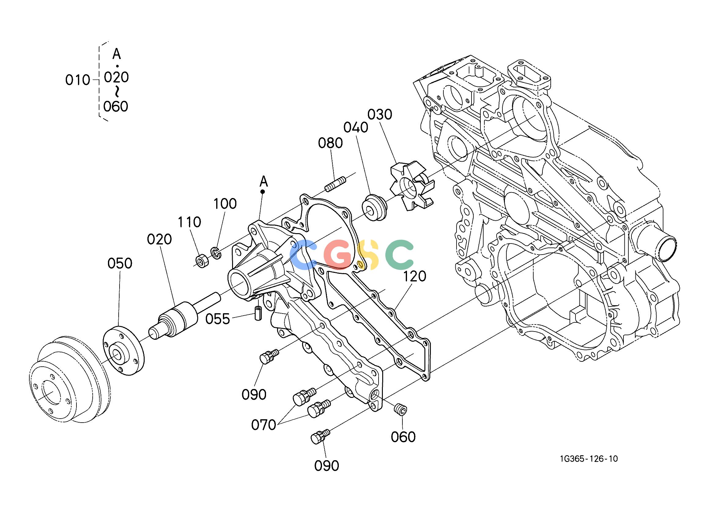 日立零件查询（CC150C-3A）WATER PUMP Hitachi HOP online