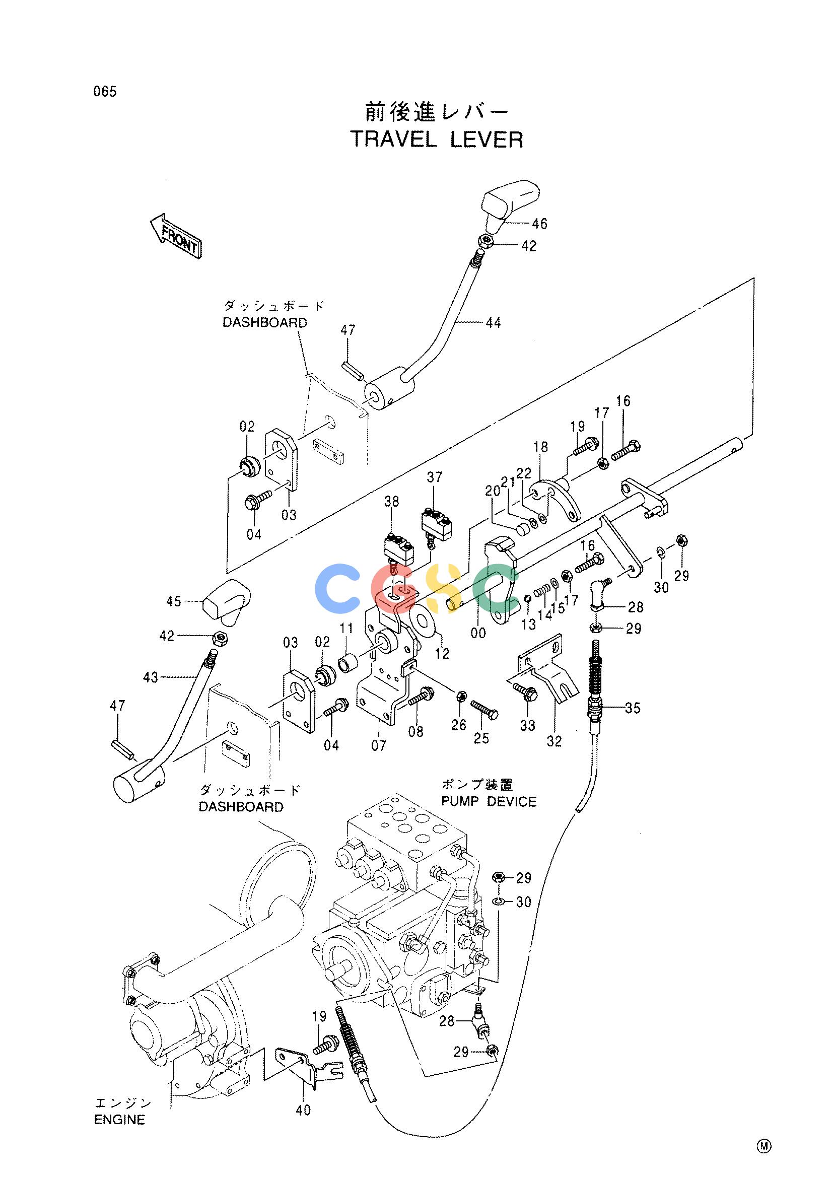 日立零件查询（CC150CW）TRAVEL LEVER Hitachi HOP online
