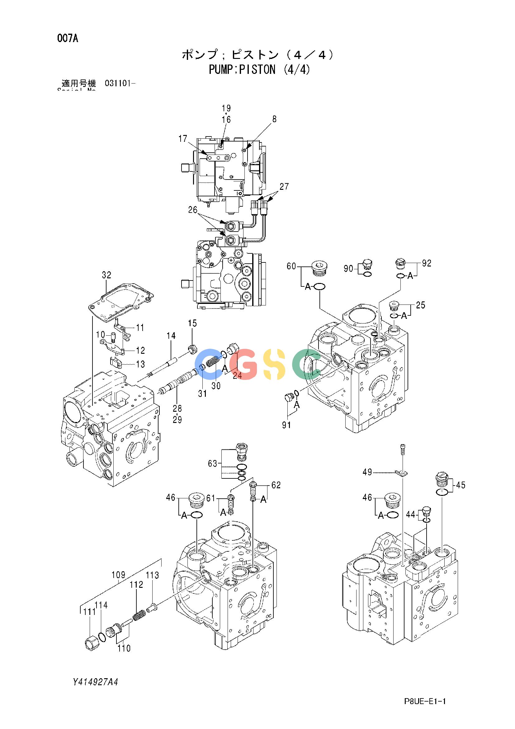 日立零件查询（CC150C-3A）PUMP;PISTON (4/4) Hitachi HOP online